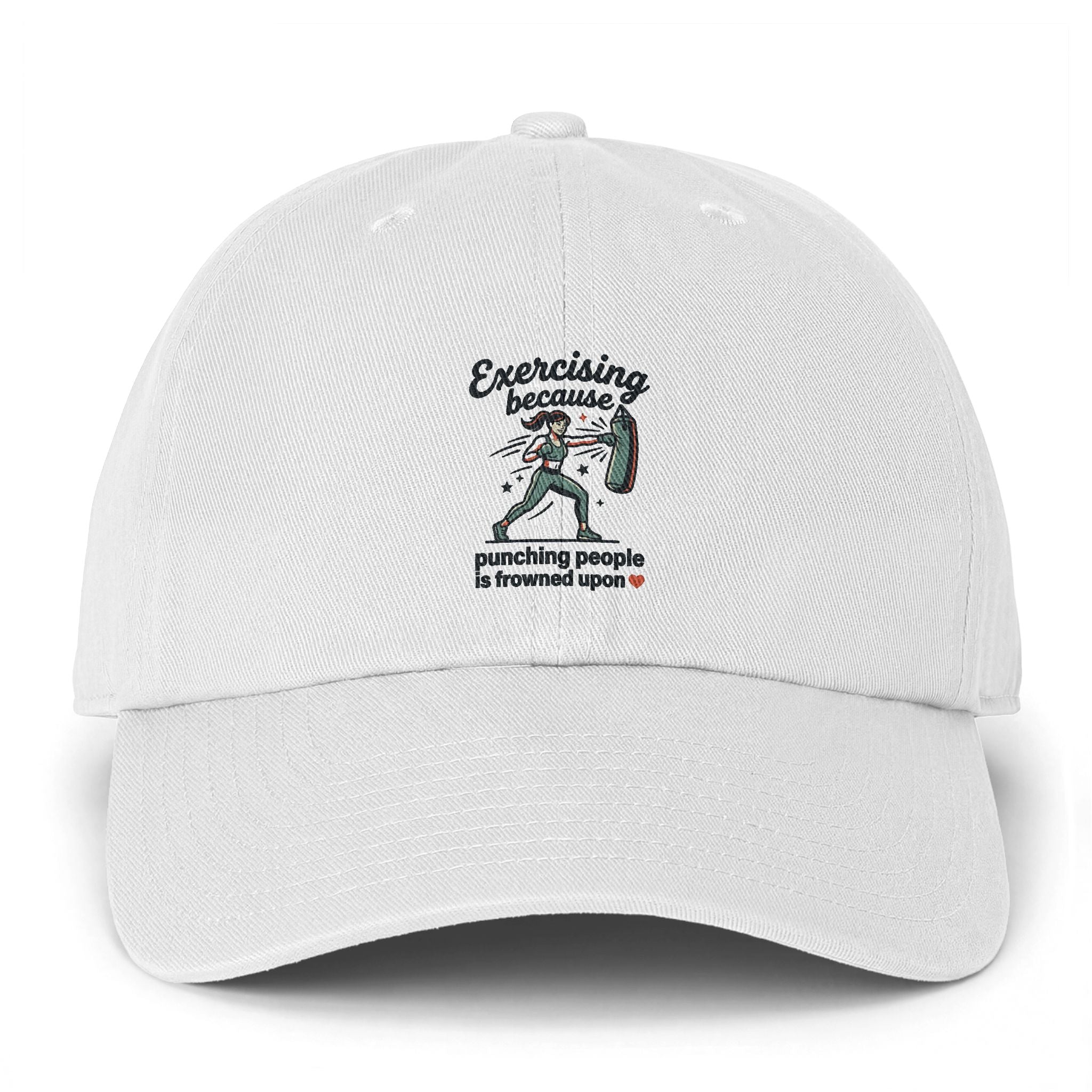 Exercising Because Punching People is Frowned Upon Clean Up Cap