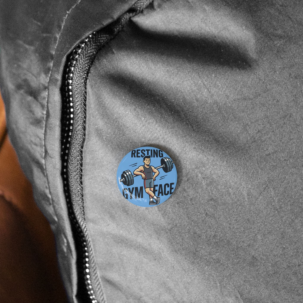 Resting Gym Face Round Pins