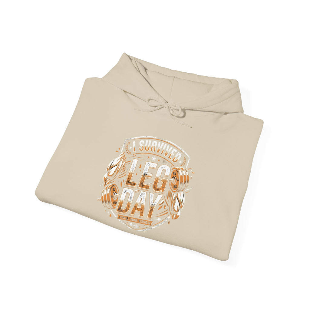 I Survived Leg Day Unisex Heavy Blend™ Hooded Sweatshirt