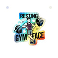 Resting Gym Face Holographic Die-cut Stickers