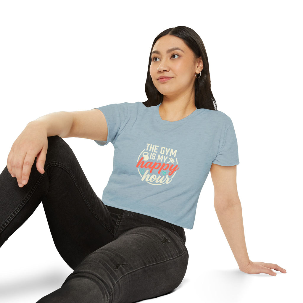 The Gym is My Happy Hour Women's Festival Crop Top