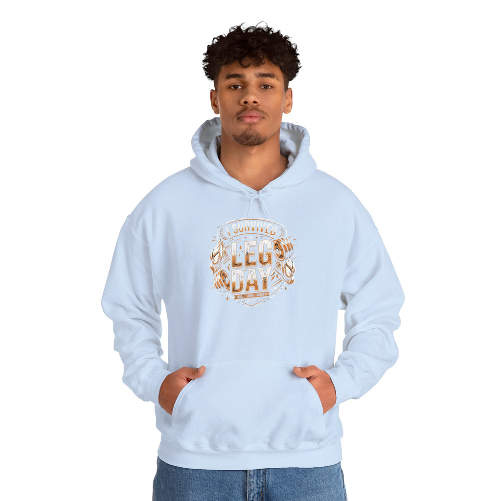 I Survived Leg Day Unisex Heavy Blend™ Hooded Sweatshirt