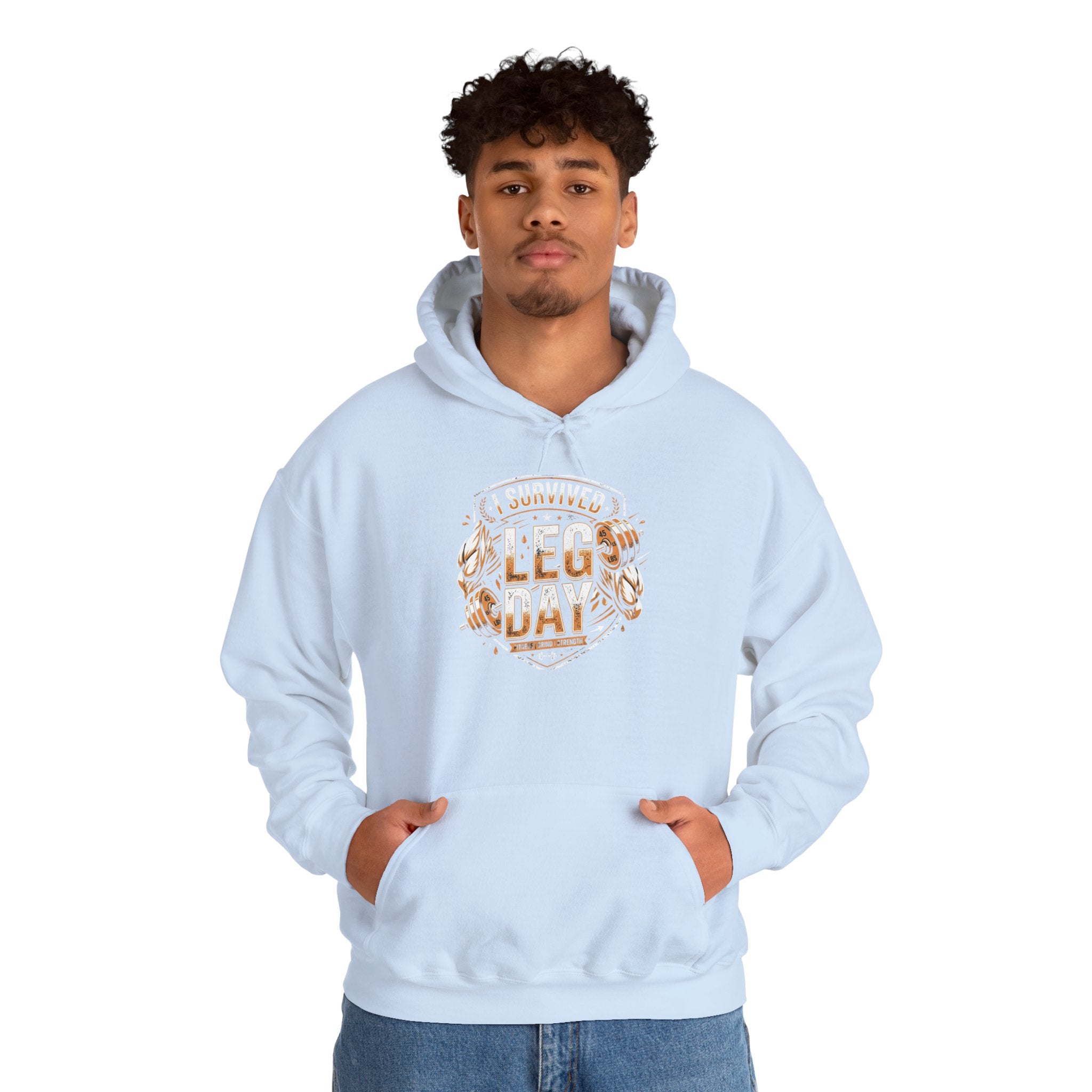 I Survived Leg Day Unisex Heavy Blend™ Hooded Sweatshirt