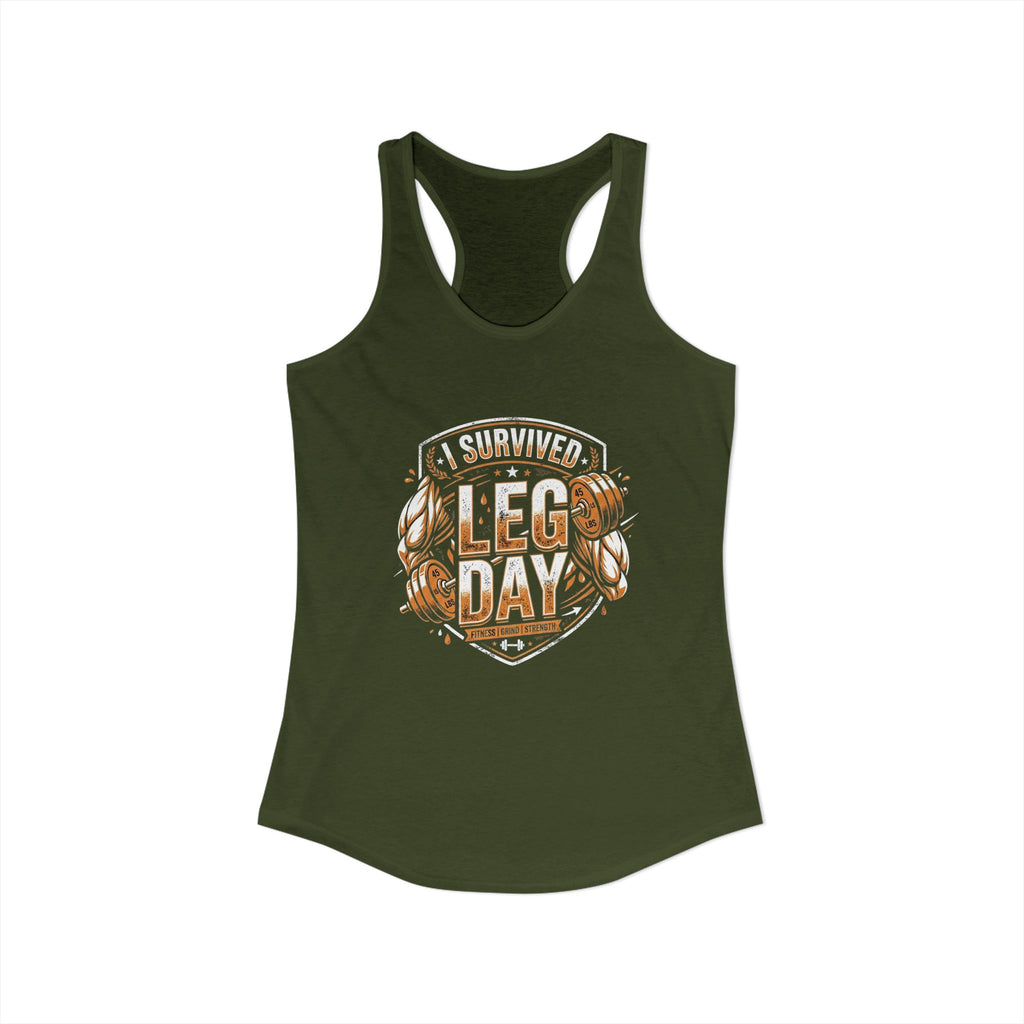 I Survived Leg Day Women's Ideal Racerback Tank