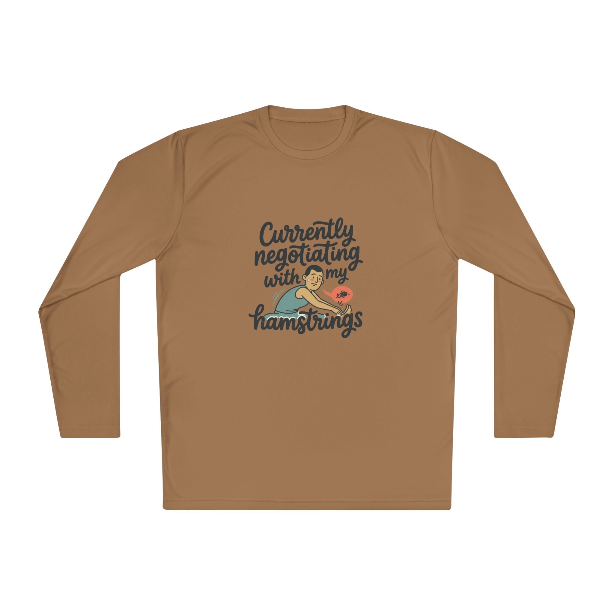Currently Negotiating with my Hamstrings Unisex Lightweight Long Sleeve Tee