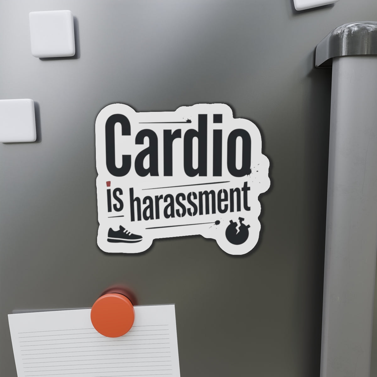 Cardio is Harassment Die-Cut Magnets