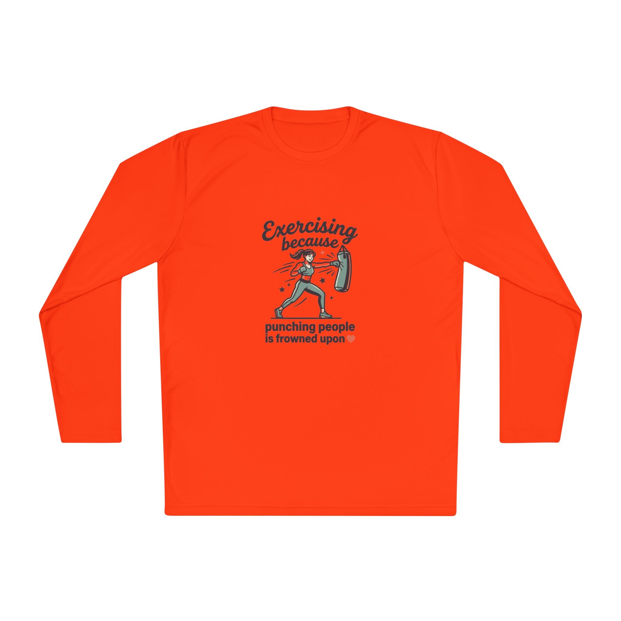 Exercising Because Punching People is Frowned Upon Unisex Lightweight Long Sleeve Tee