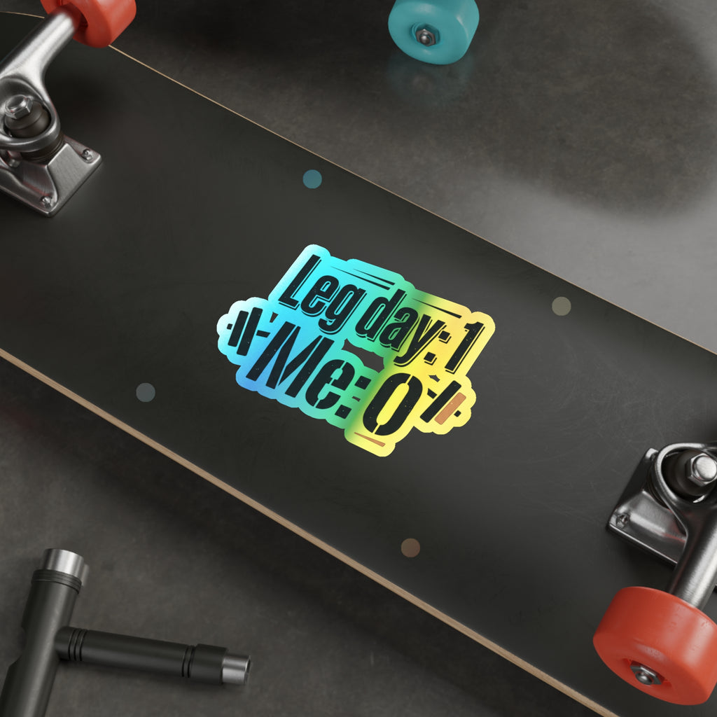 Leg Day Holographic Die-cut Stickers