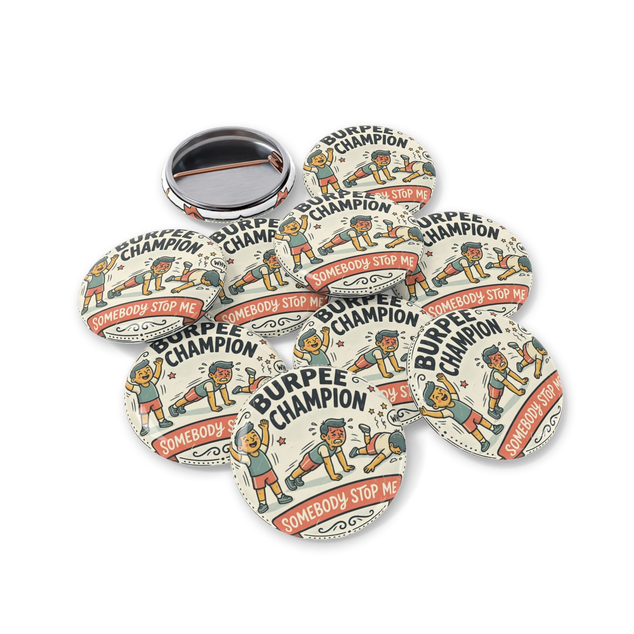 Burpee Champion Round Pins