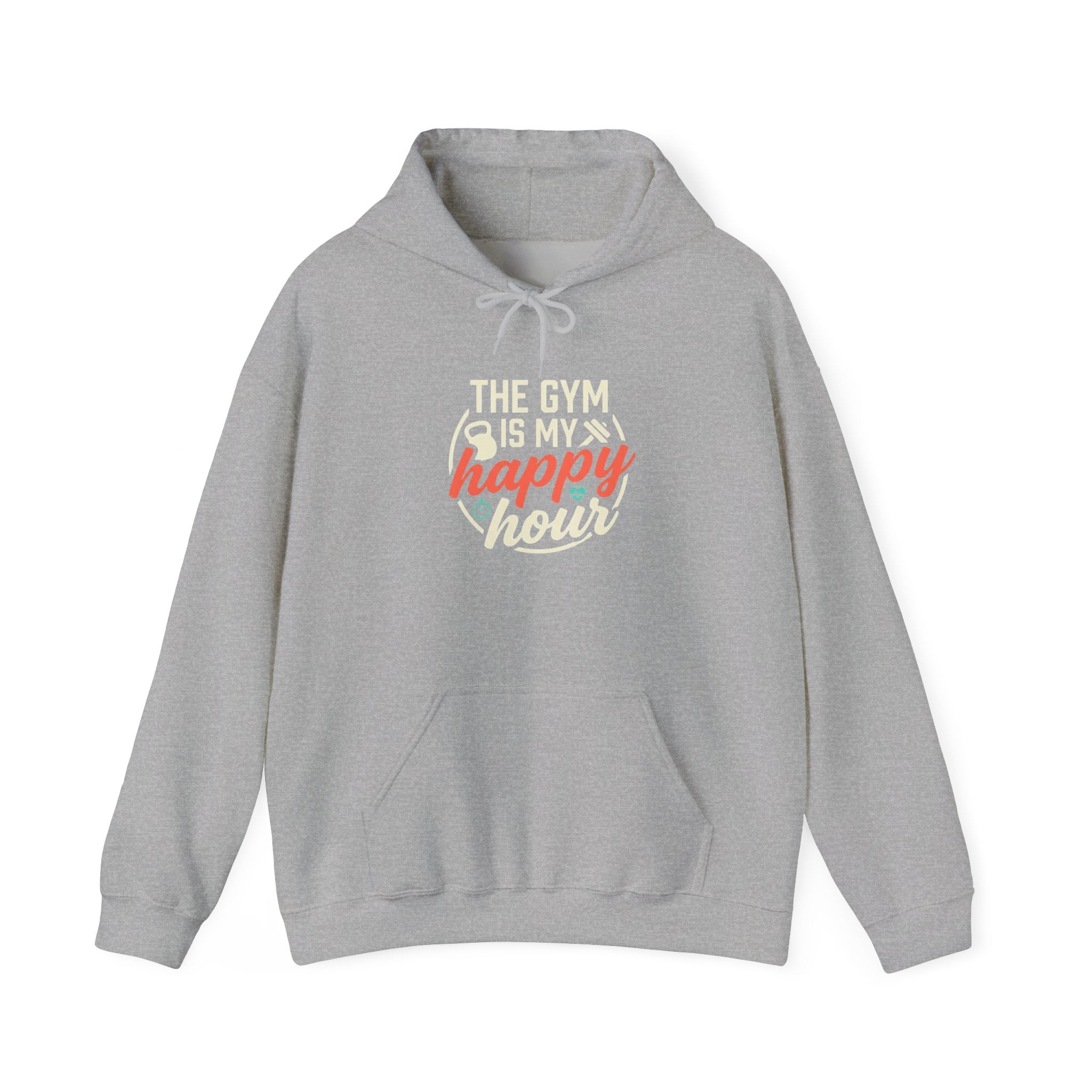 The Gym is My Happy Hour Unisex Heavy Blend™ Hooded Sweatshirt