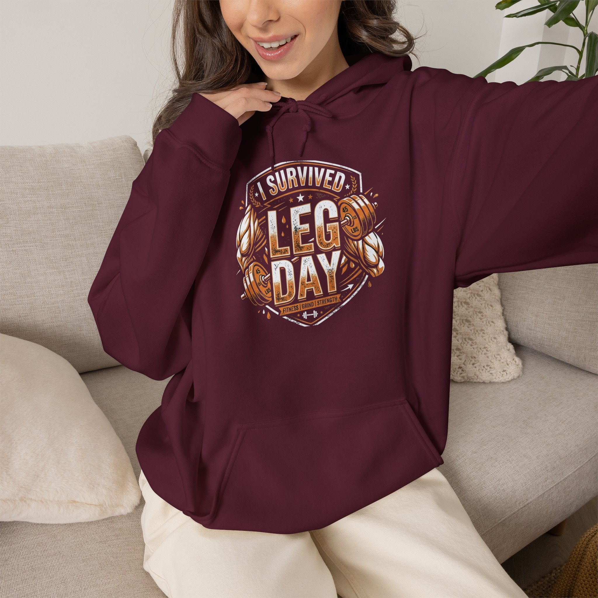 I Survived Leg Day Unisex Heavy Blend™ Hooded Sweatshirt