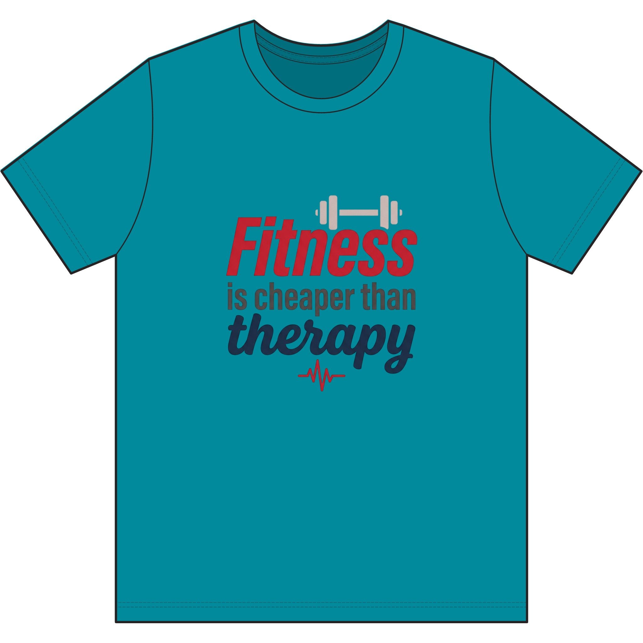 Fitness is Cheaper than Therapy Dri-Power 100% Polyester T-Shirt