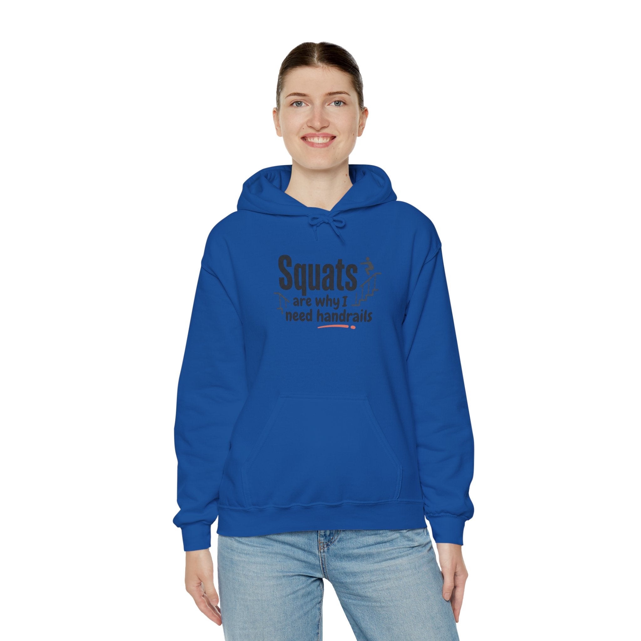 Squats are Why I Need Handrails Heavy Blend™ Hooded Sweatshirt