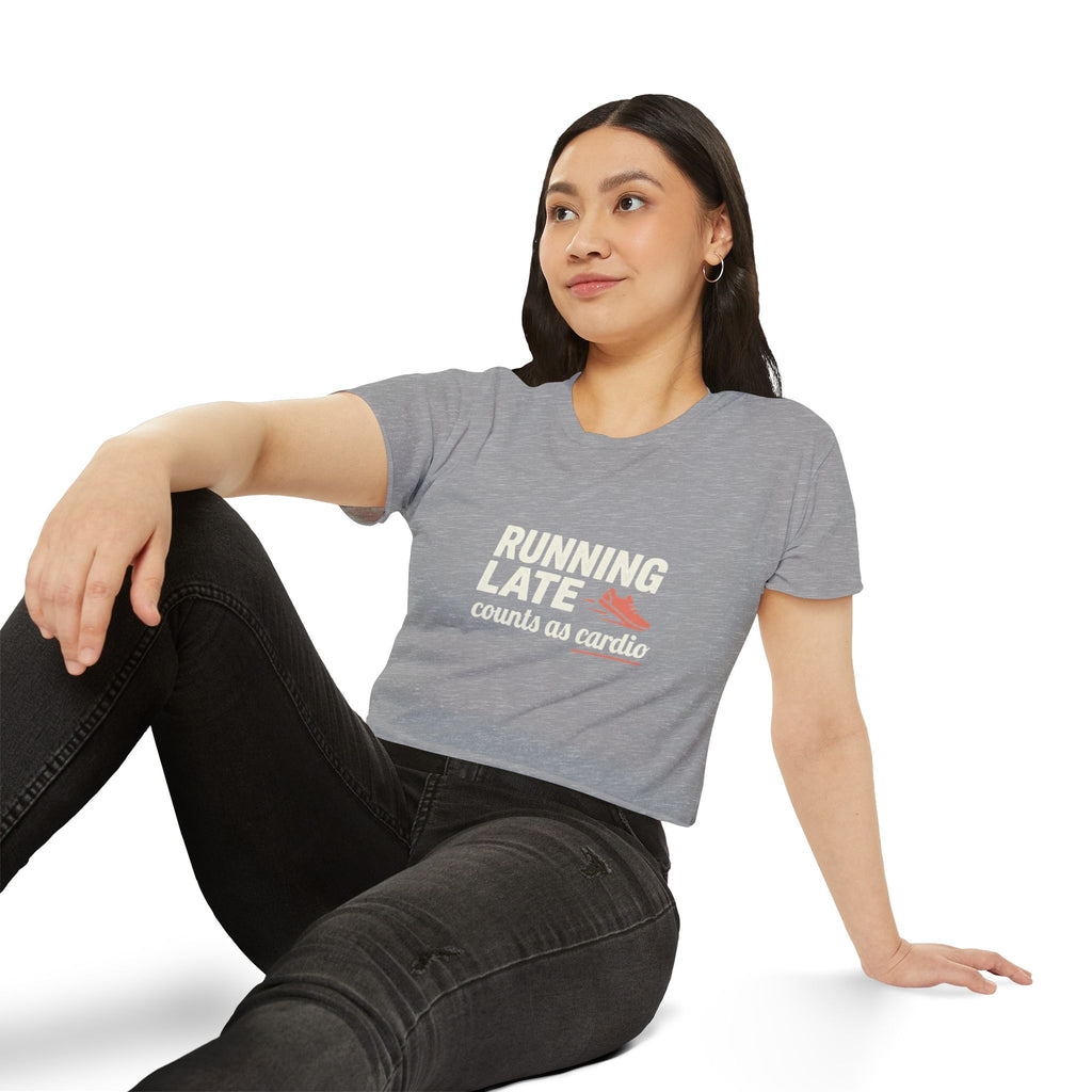 Running Late Counts as Cardio Women's Festival Crop Top