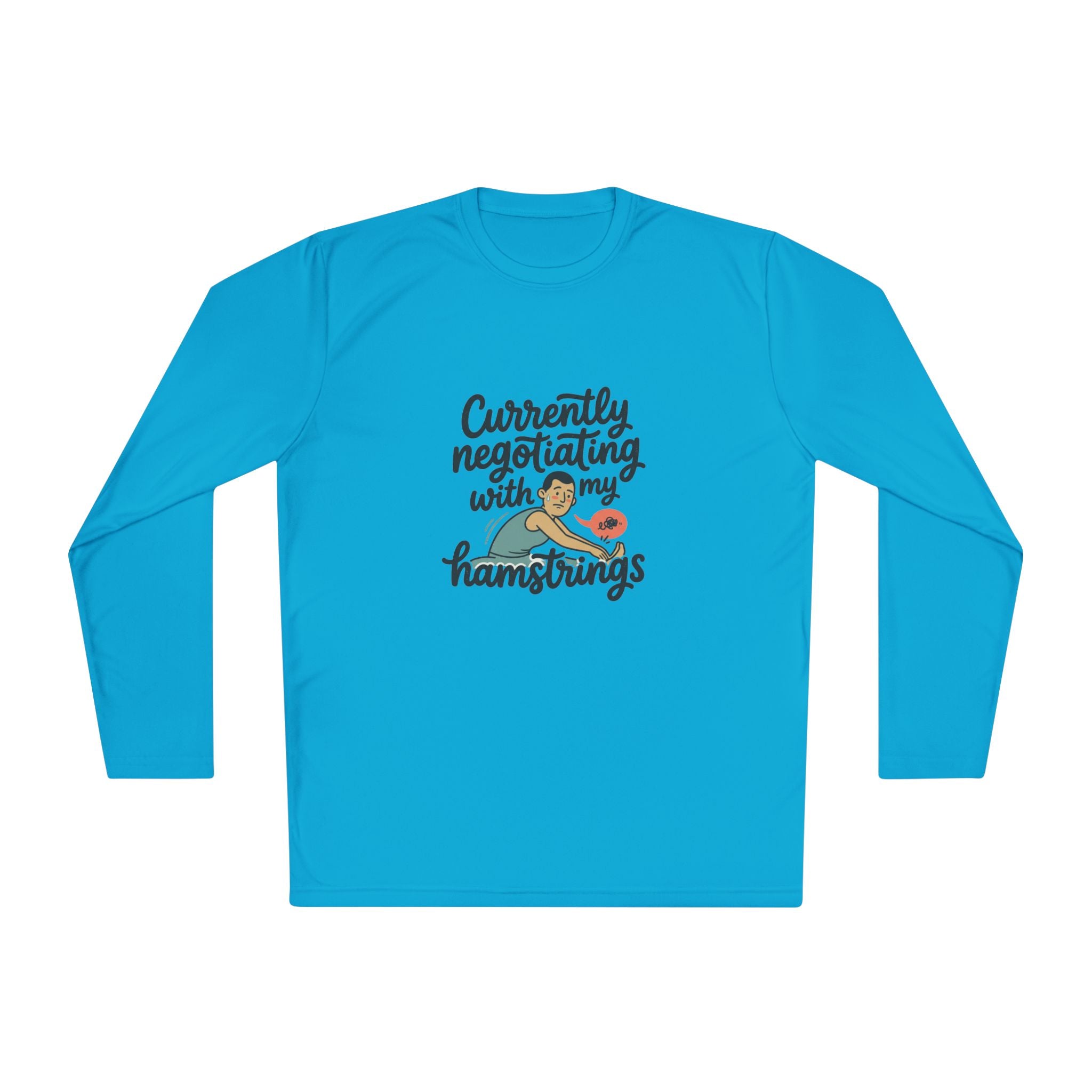 Currently Negotiating with my Hamstrings Unisex Lightweight Long Sleeve Tee