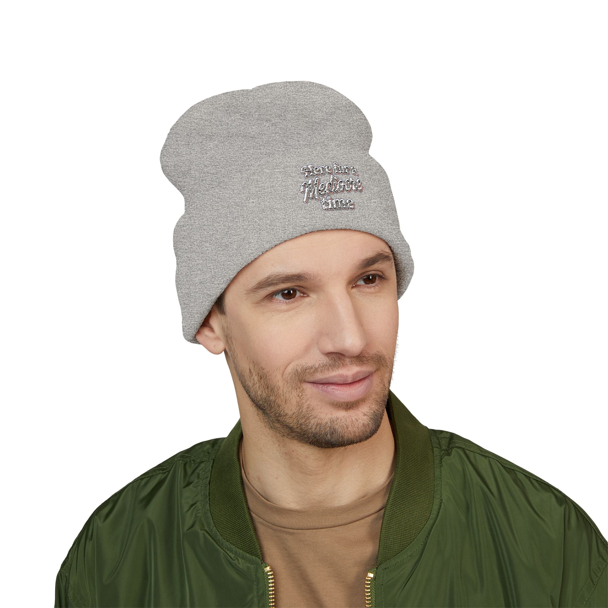 Here for a Mediocre Time Classic Cuffed Beanie (Embroidery)