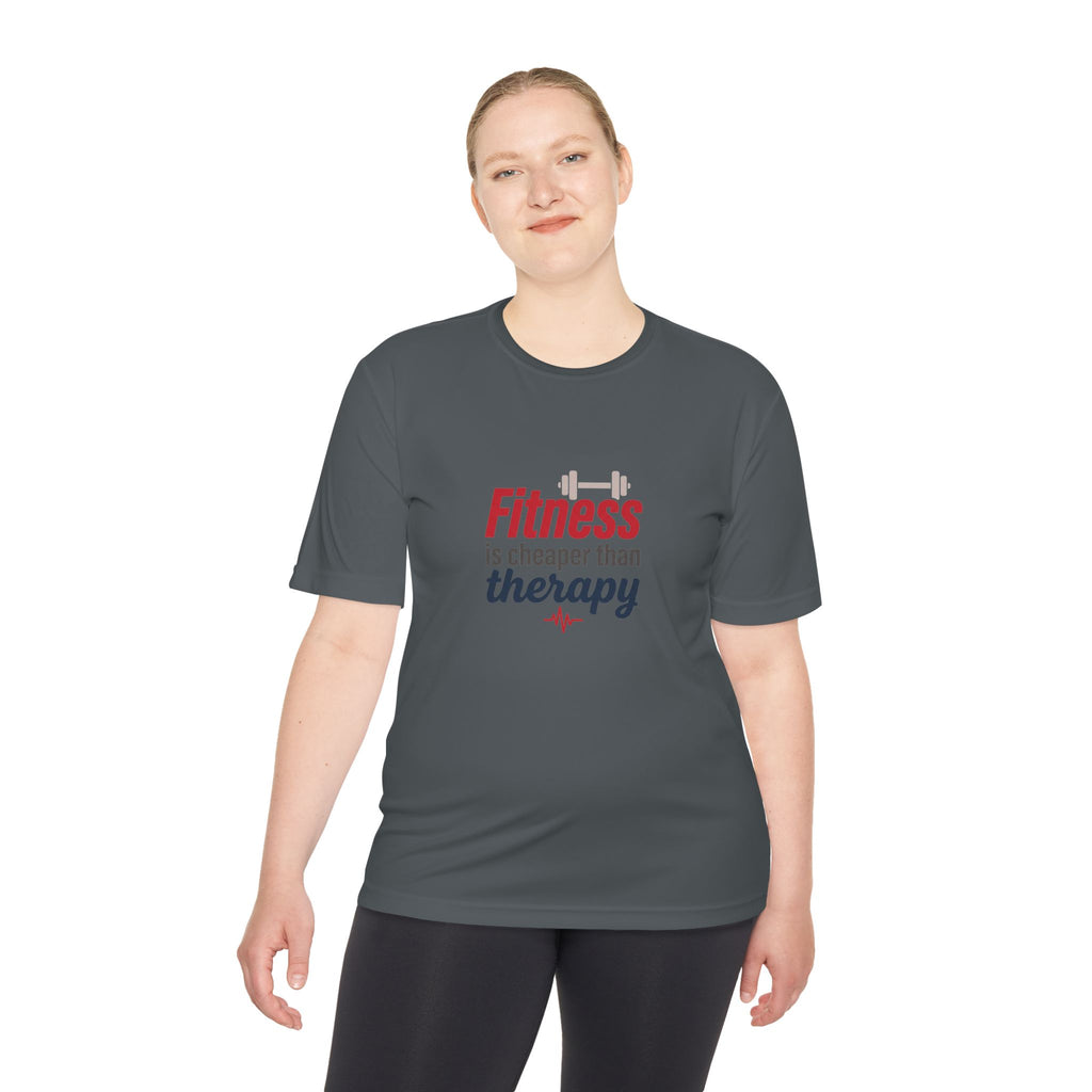 Fitness is Cheaper than Therapy Unisex Moisture Wicking Tee