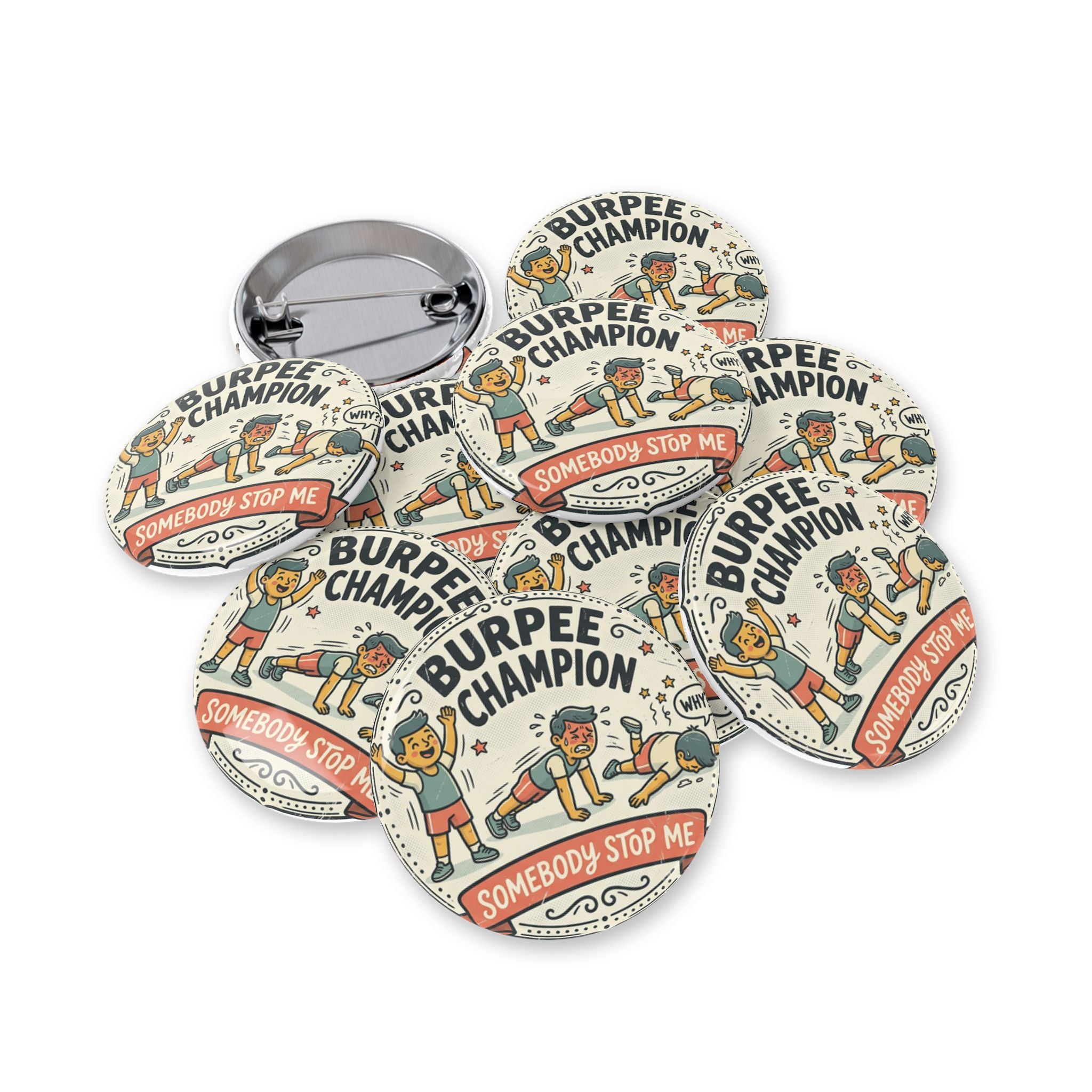 Burpee Champion Round Pins