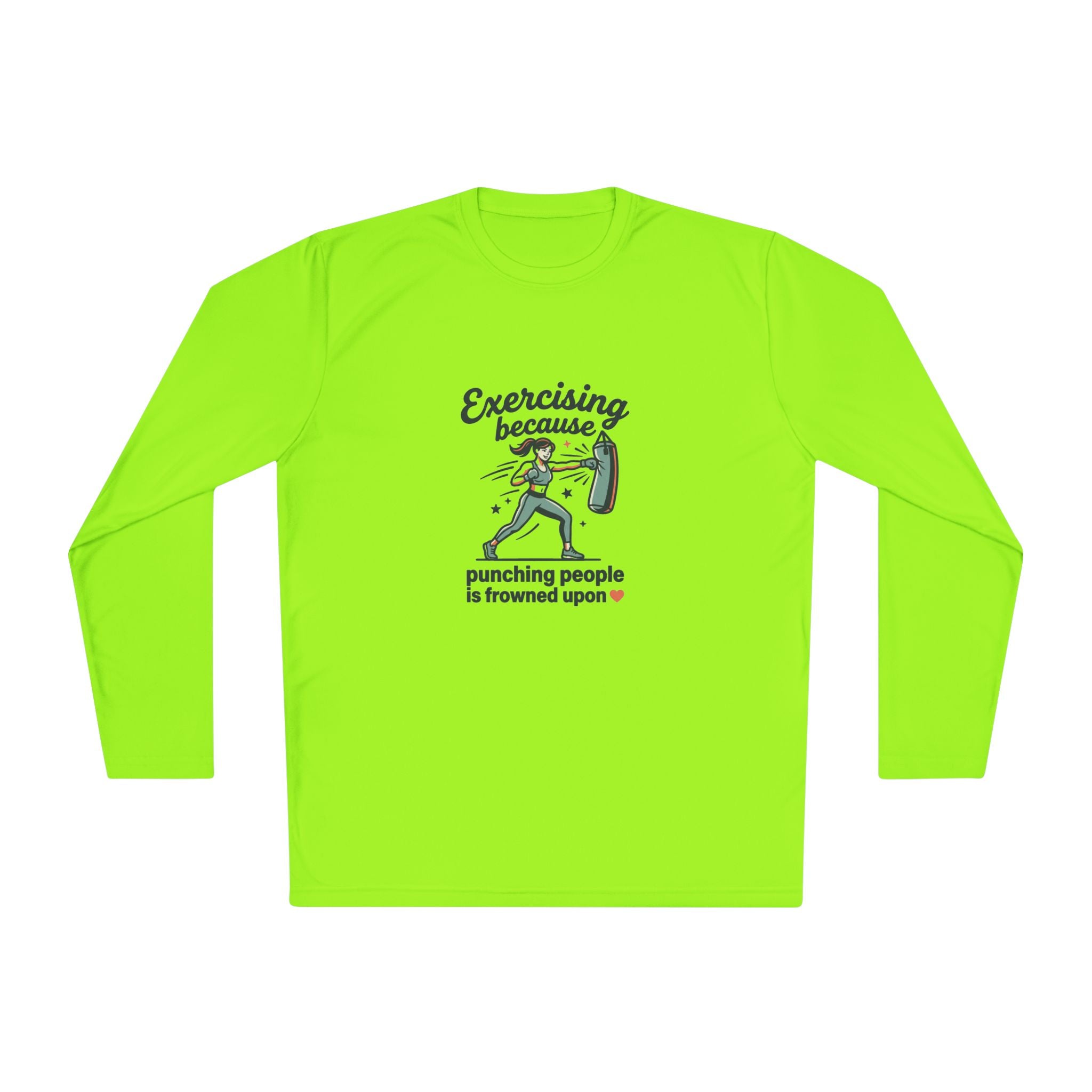 Exercising Because Punching People is Frowned Upon Unisex Lightweight Long Sleeve Tee