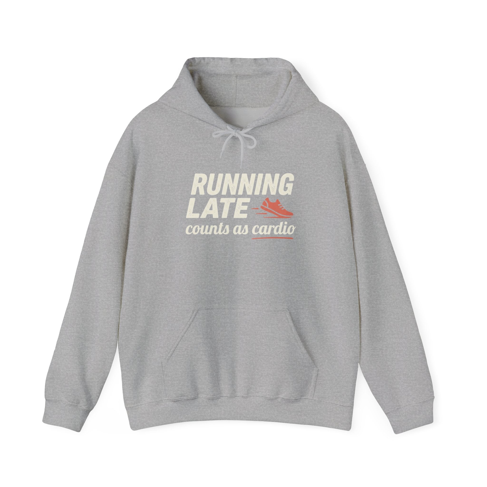 Running Late Counts as Cardio Unisex Heavy Blend™ Hooded Sweatshirt