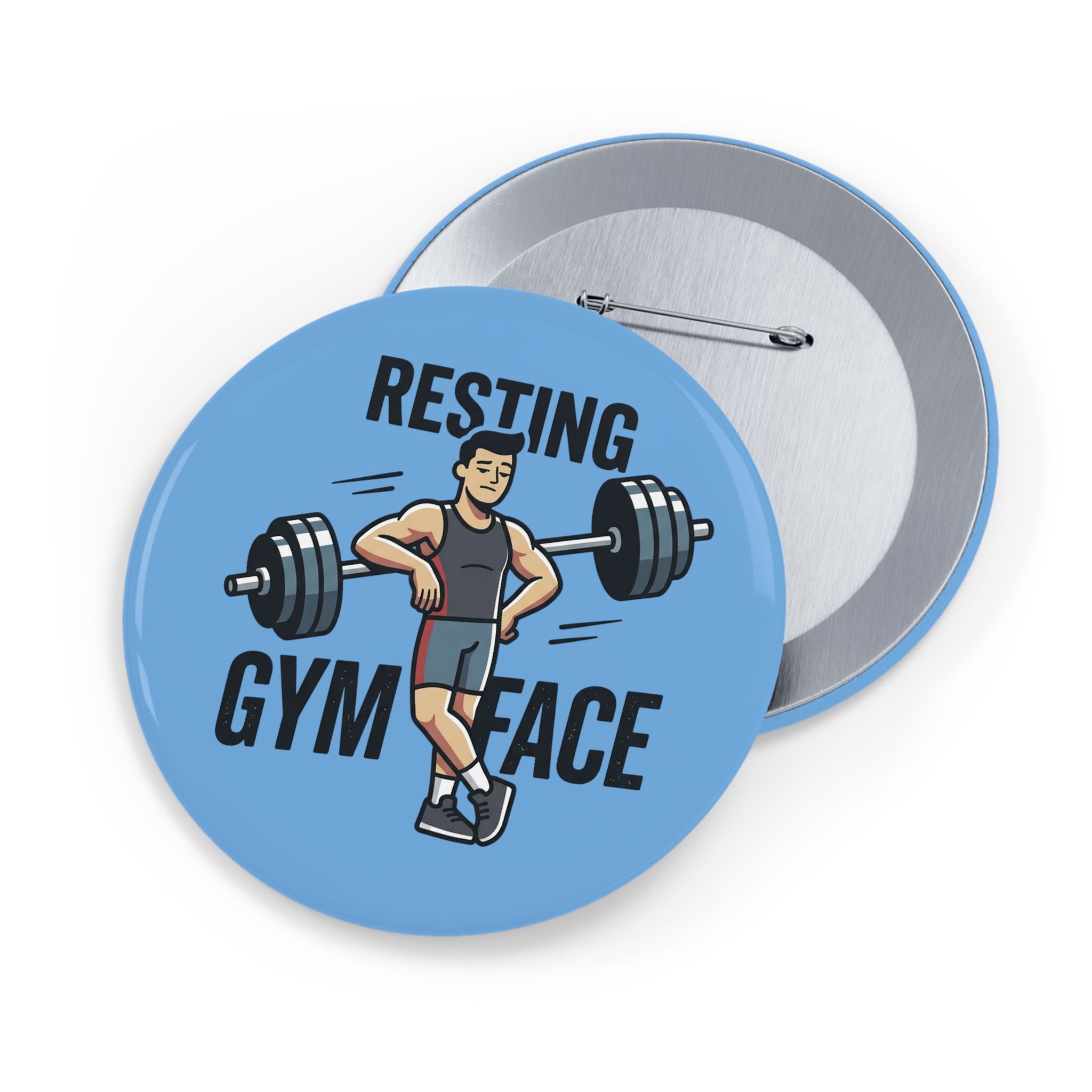 Resting Gym Face Round Pins