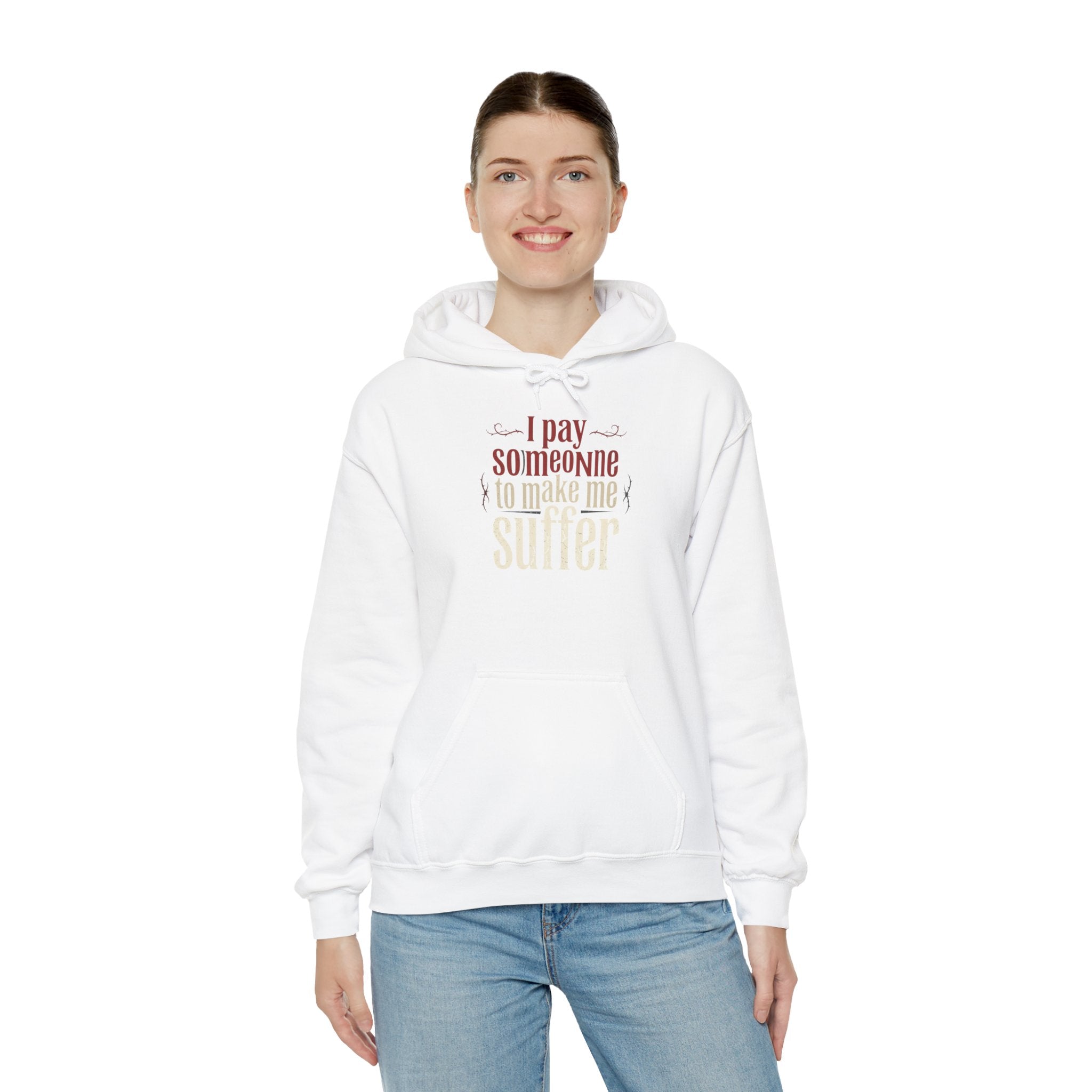 I Pay Someone To Make Me Suffer Unisex Heavy Blend™ Hooded Sweatshirt