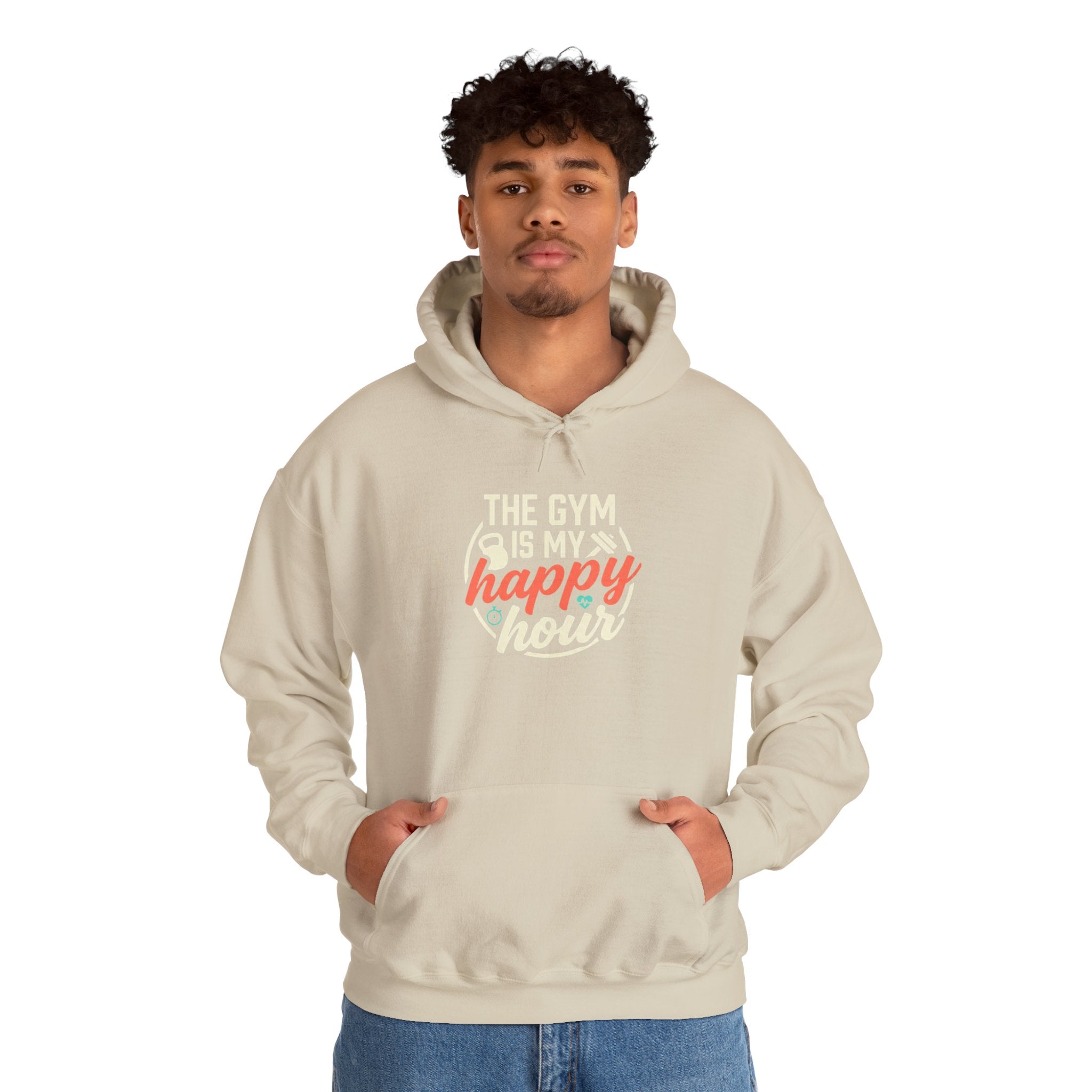 The Gym is My Happy Hour Unisex Heavy Blend™ Hooded Sweatshirt
