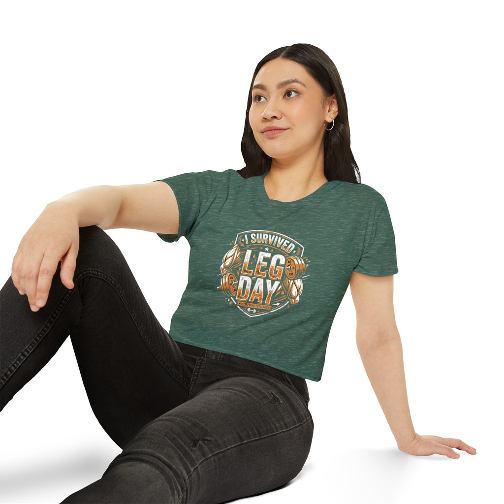 I Survived Leg Day Women's Festival Crop Top