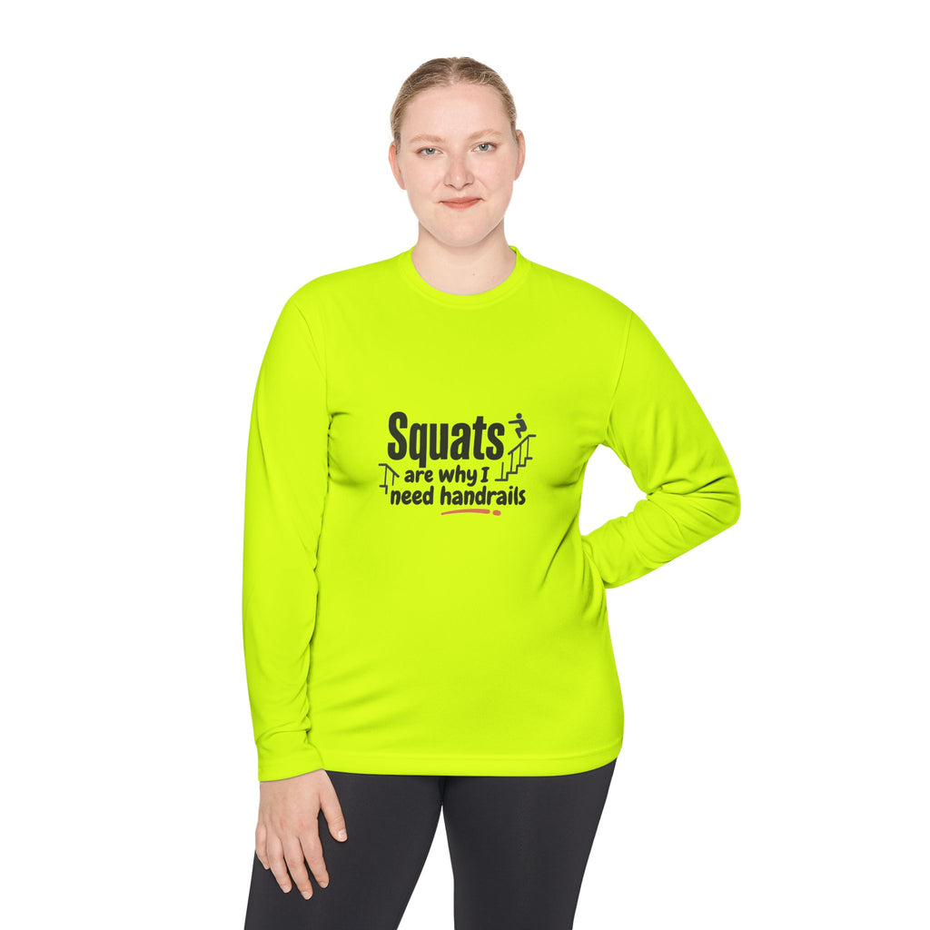 Squats are Why I Need Handrails Unisex Lightweight Long Sleeve Tee