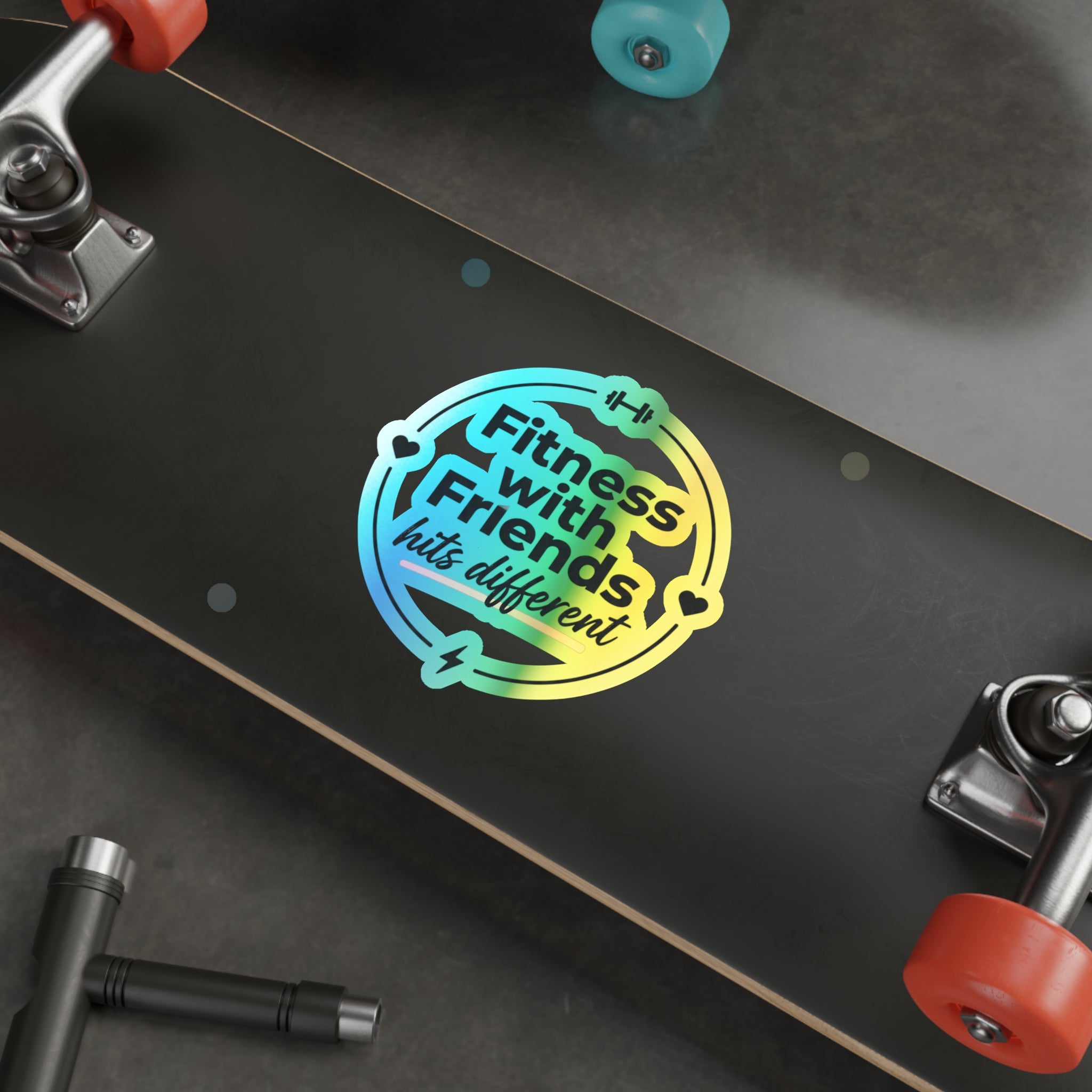 Fitness with Friends Holographic Die-cut Stickers