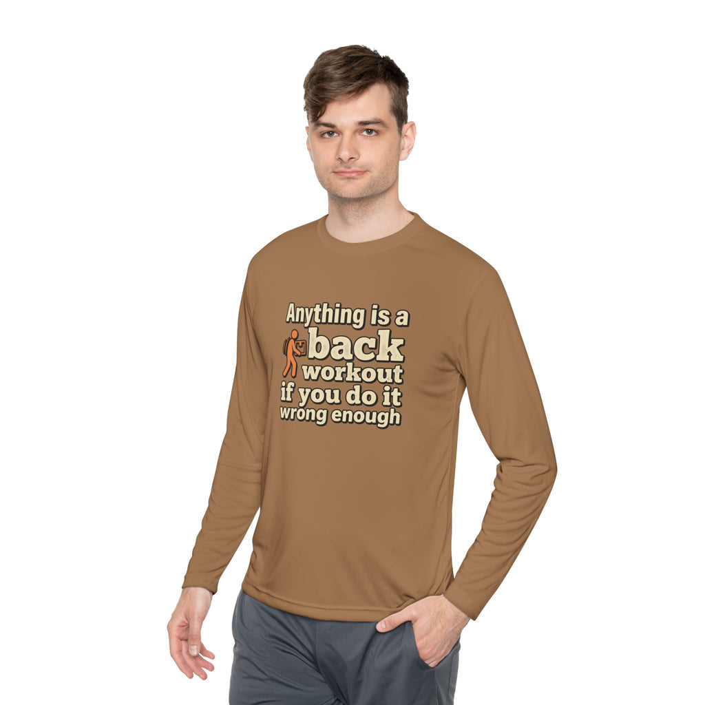 Anything is a Back Workout Unisex Lightweight Long Sleeve Tee