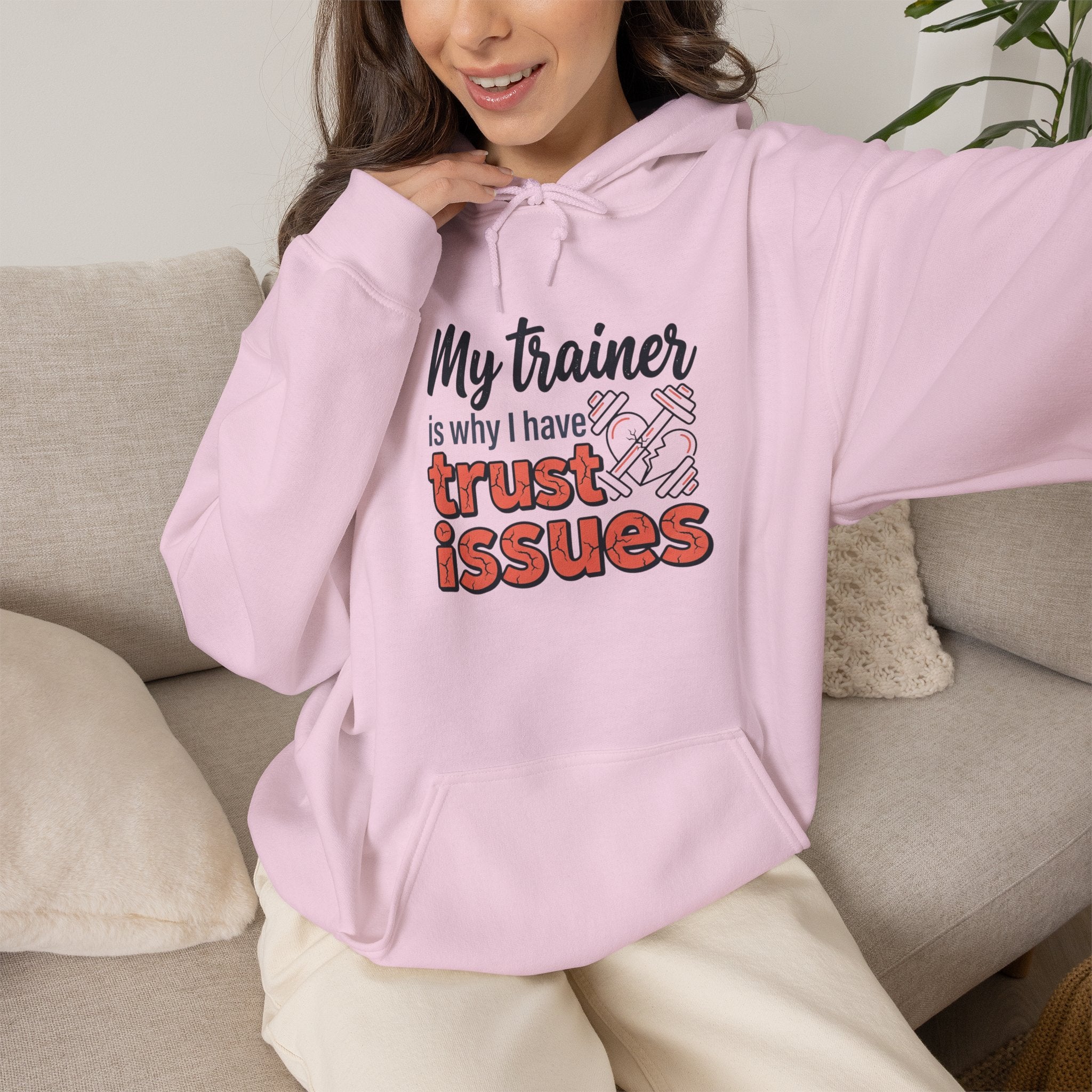 My Trainer is Why I Have Trust Issues Unisex Heavy Blend™ Hooded Sweatshirt