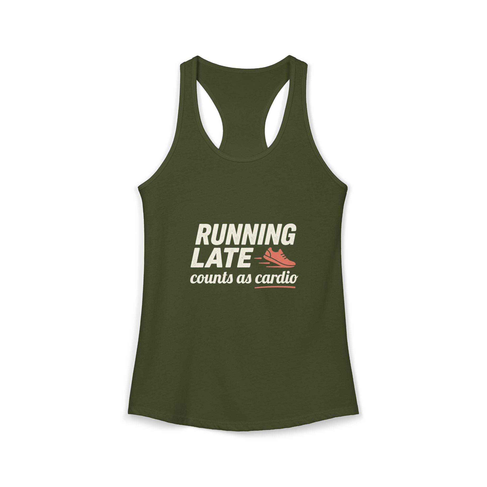 Running Late Counts as Cardio Women's Ideal Racerback Tank