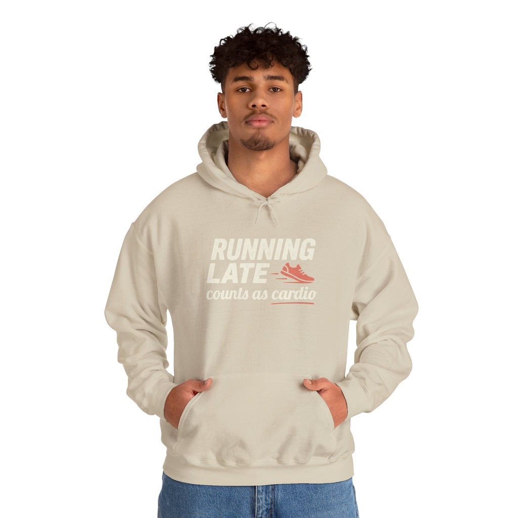 Running Late Counts as Cardio Unisex Heavy Blend™ Hooded Sweatshirt