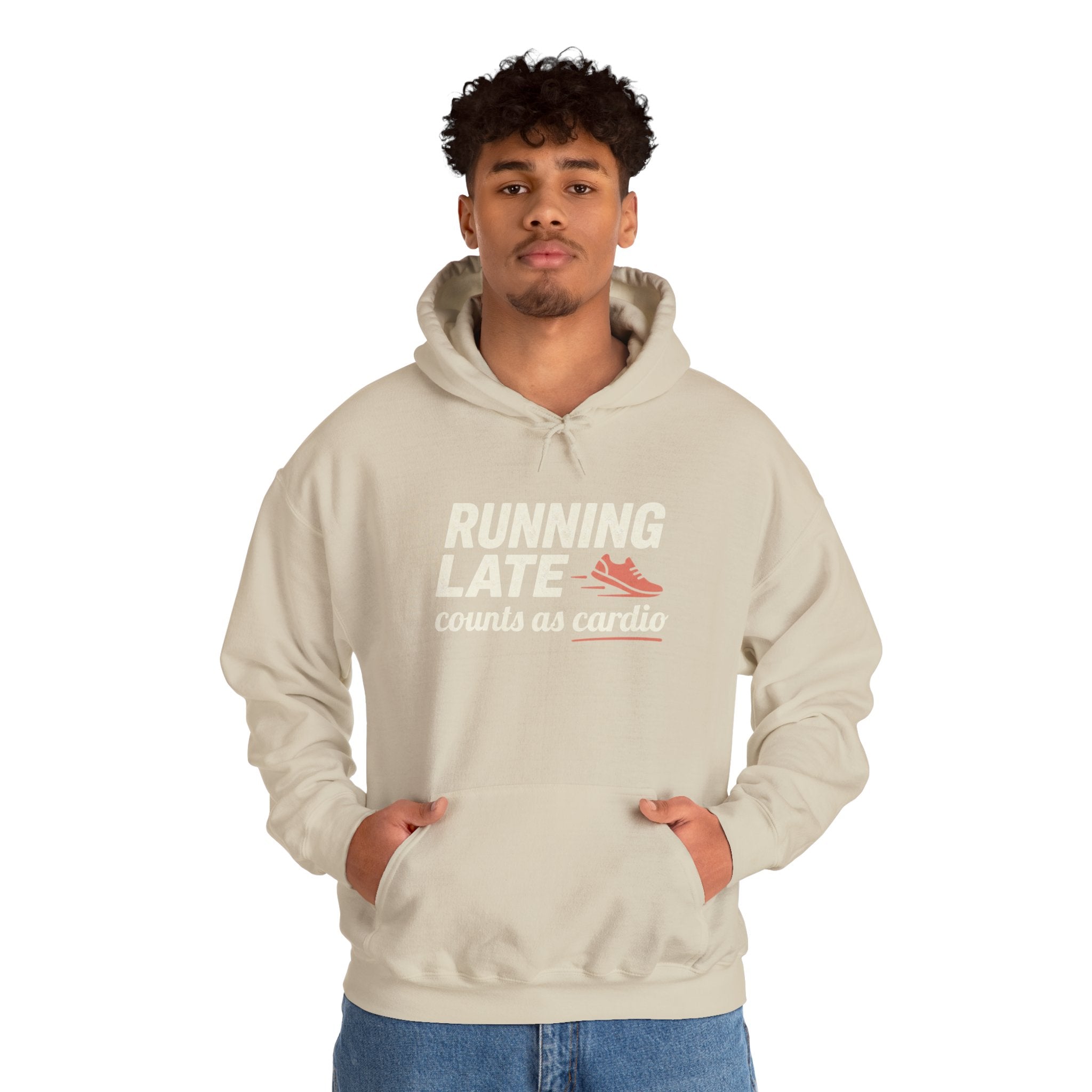 Running Late Counts as Cardio Unisex Heavy Blend™ Hooded Sweatshirt