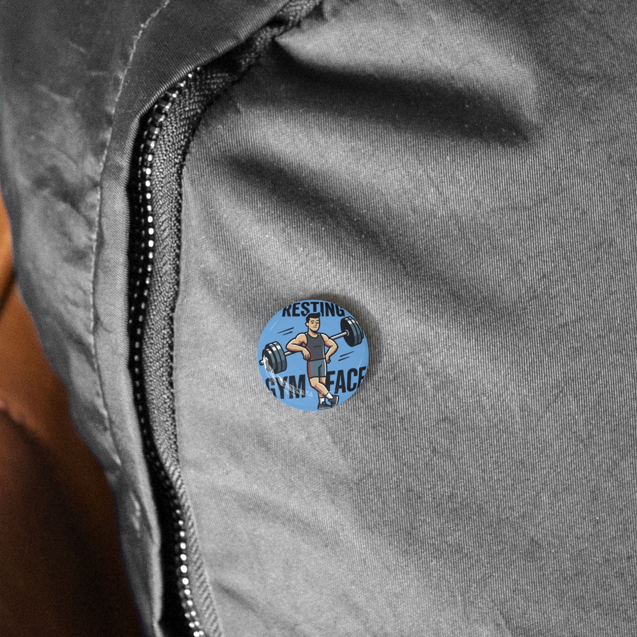 Resting Gym Face Round Pins