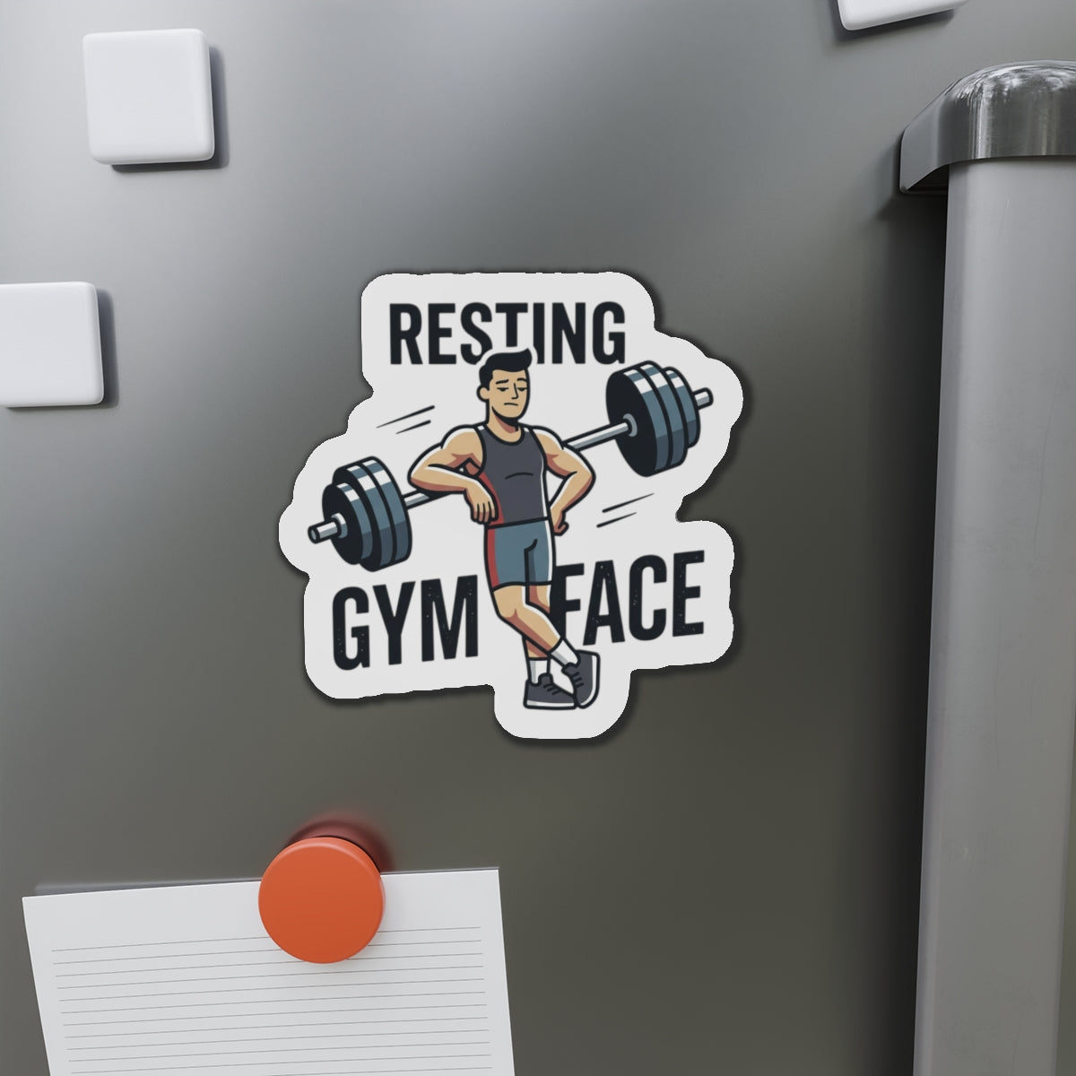Resting Gym Face Die-Cut Magnets