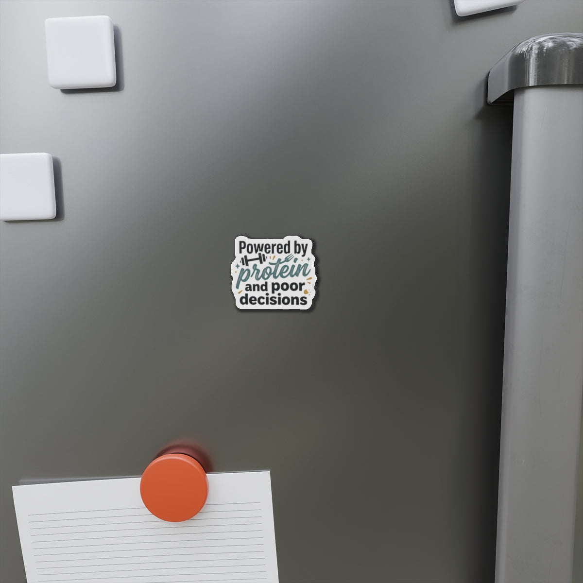Powered by Protein and Poor Decisions Die-Cut Magnets