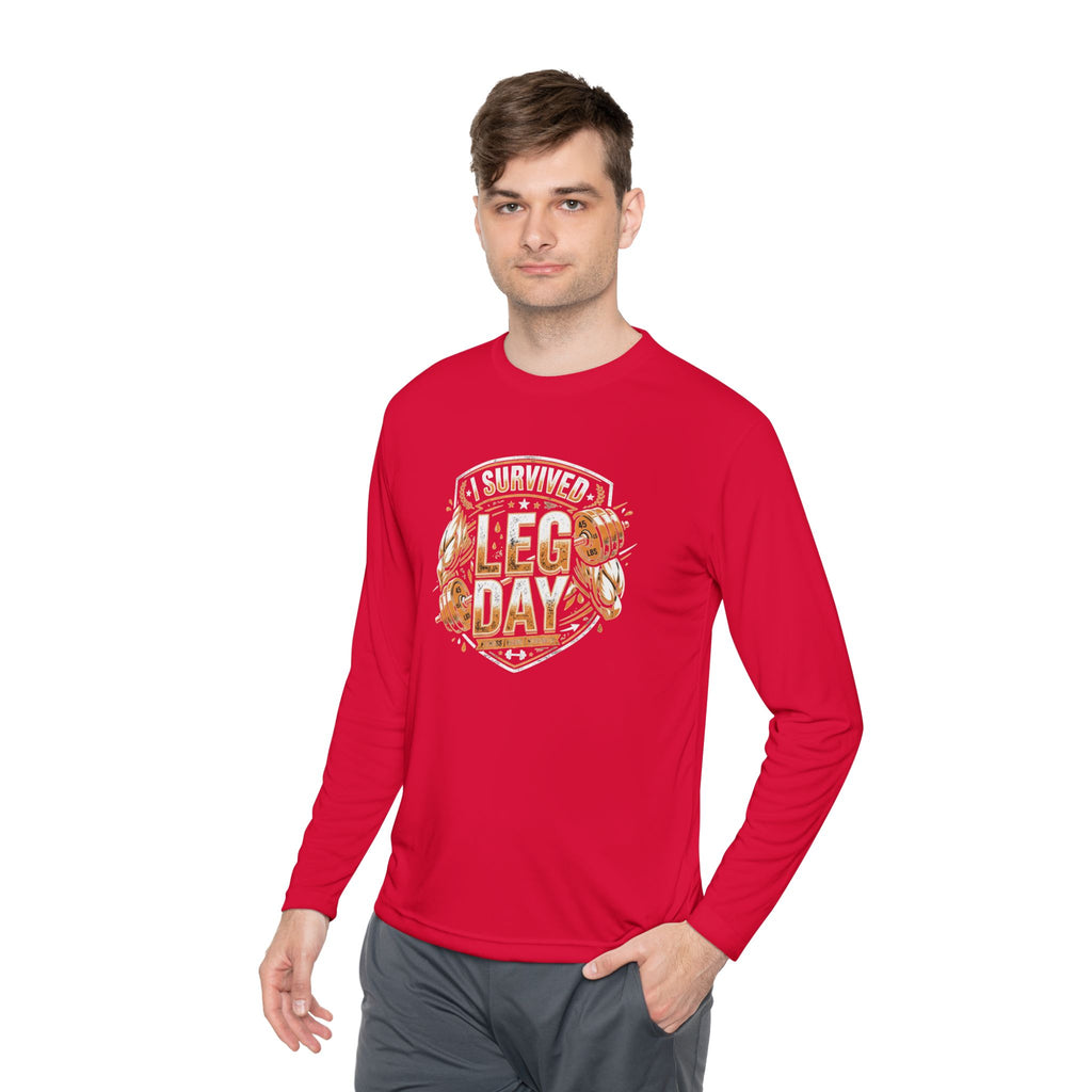 I Survived Leg Day Unisex Lightweight Long Sleeve Tee