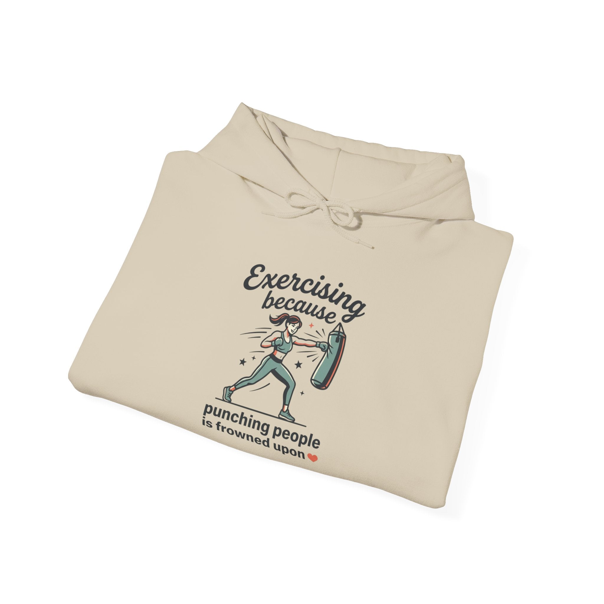 Exercising Because Punching People is Frowned Upon Unisex Heavy Blend™ Hooded Sweatshirt