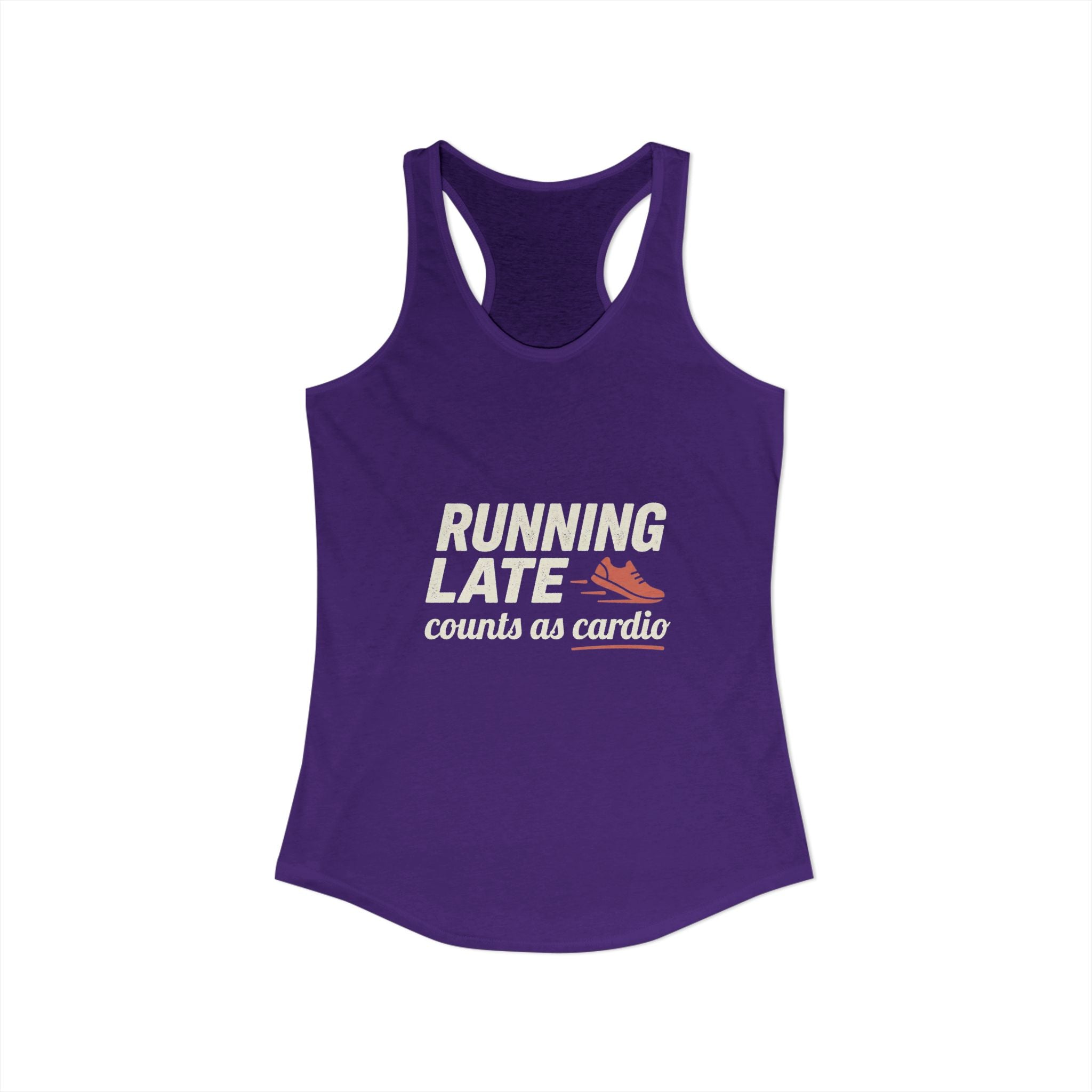Running Late Counts as Cardio Women's Ideal Racerback Tank