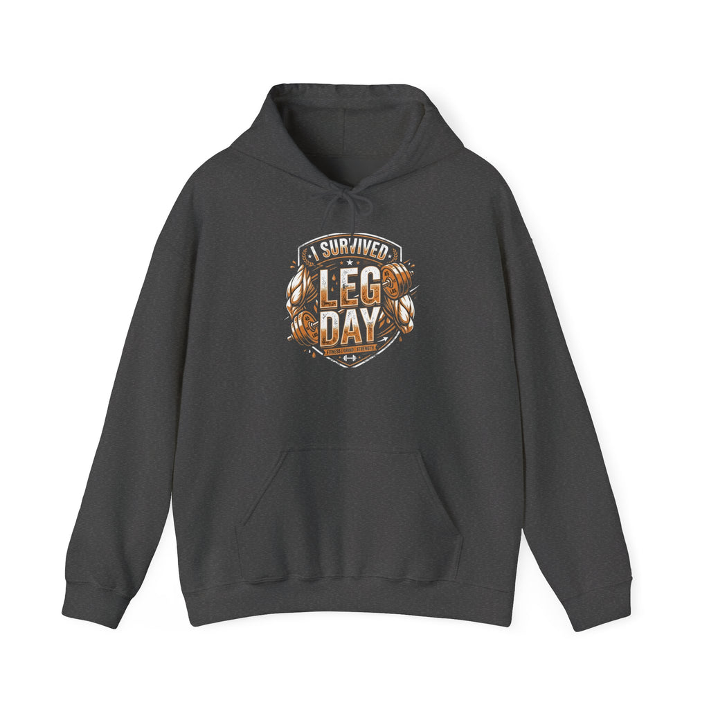 I Survived Leg Day Unisex Heavy Blend™ Hooded Sweatshirt