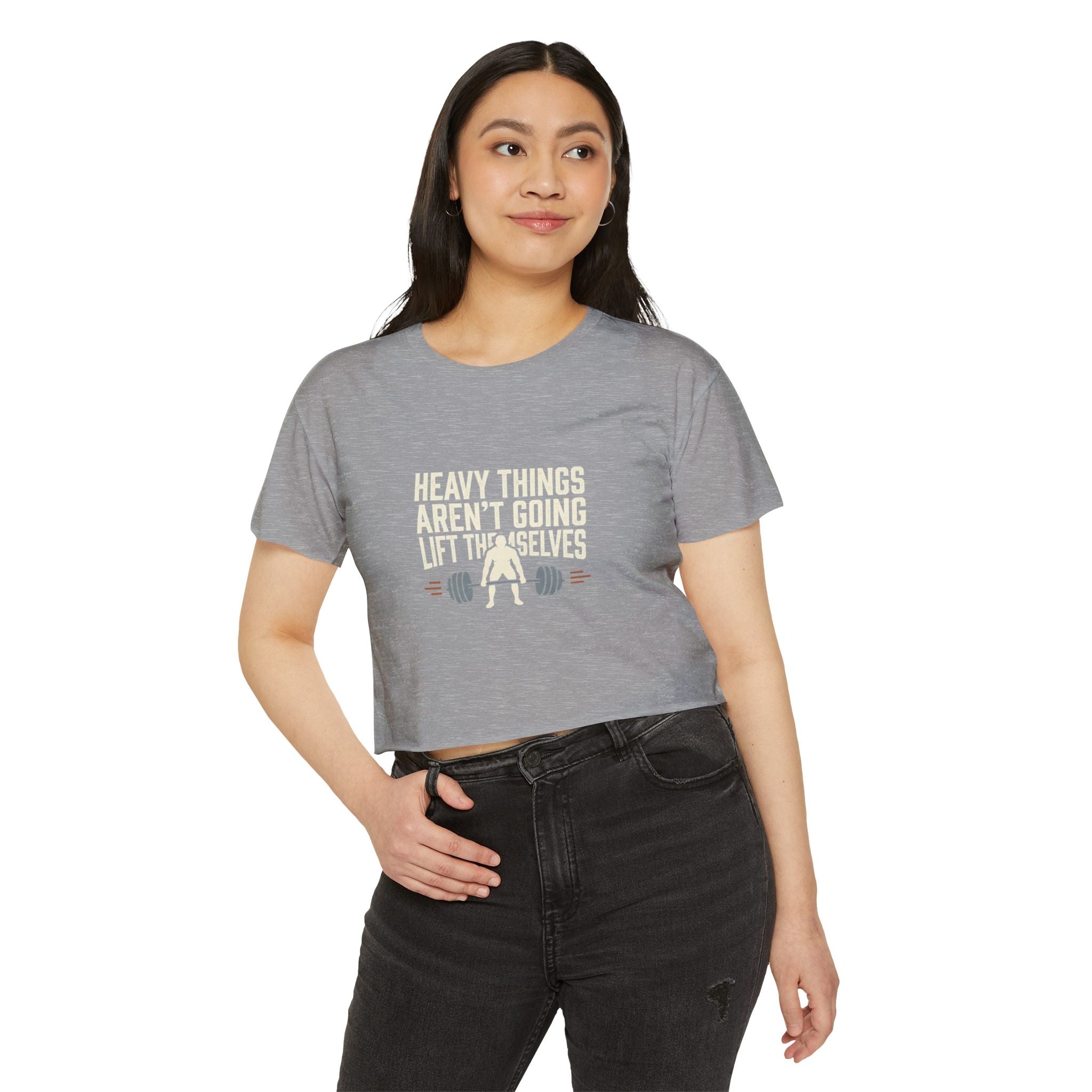 Heavy Things Aren't Going to Lift Themselves Women's Festival Crop Top