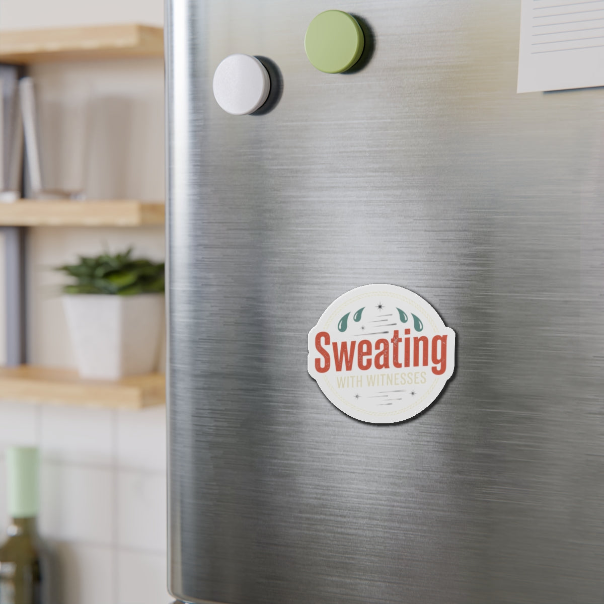 Sweating with Witnesses Die-Cut Magnets
