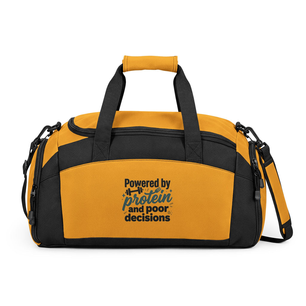 Powered by Protein and Poor Decisions Gym Bag