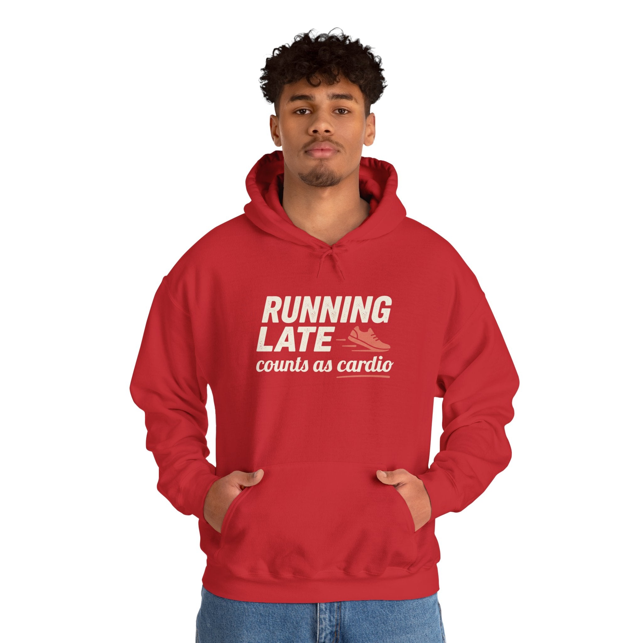 Running Late Counts as Cardio Unisex Heavy Blend™ Hooded Sweatshirt