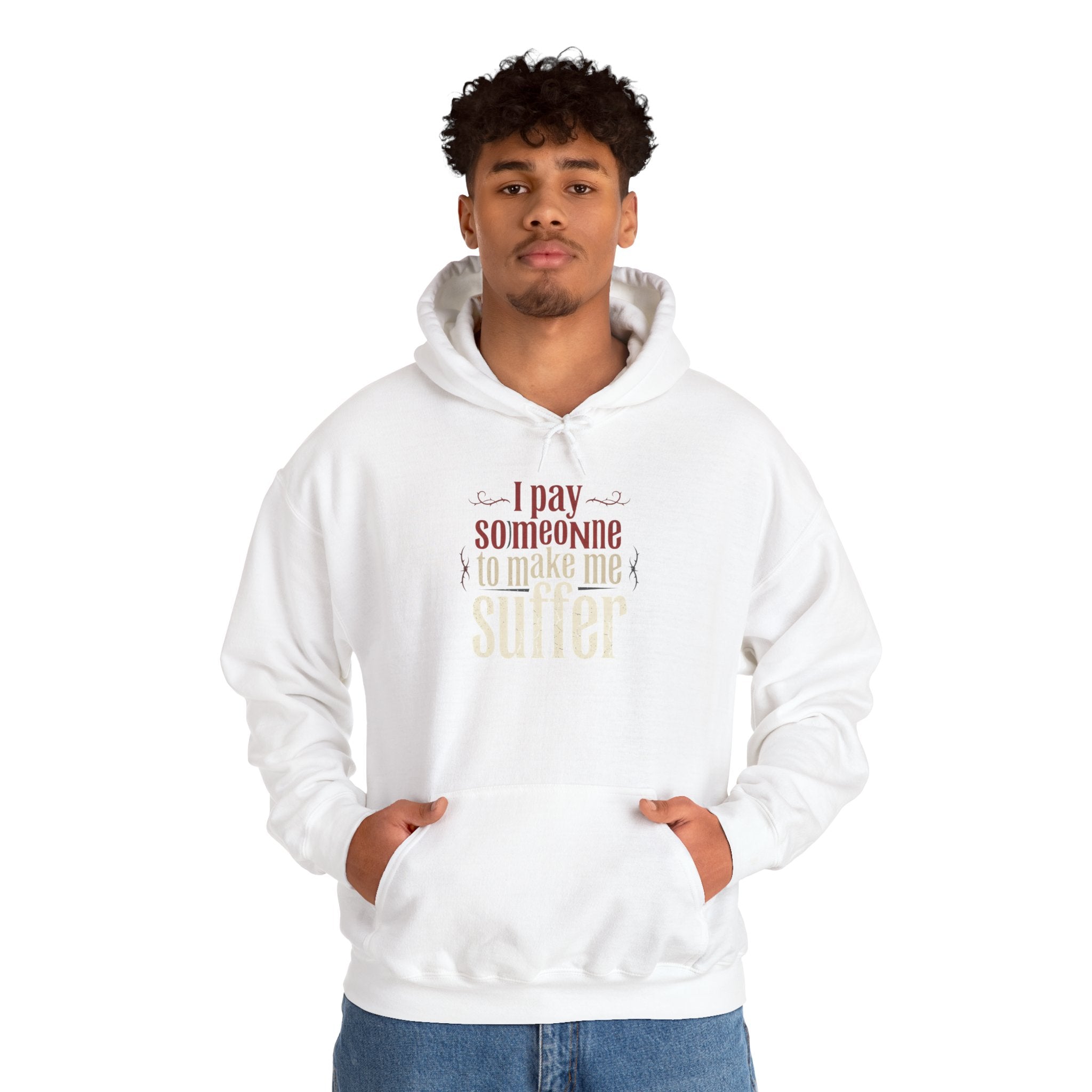 I Pay Someone To Make Me Suffer Unisex Heavy Blend™ Hooded Sweatshirt