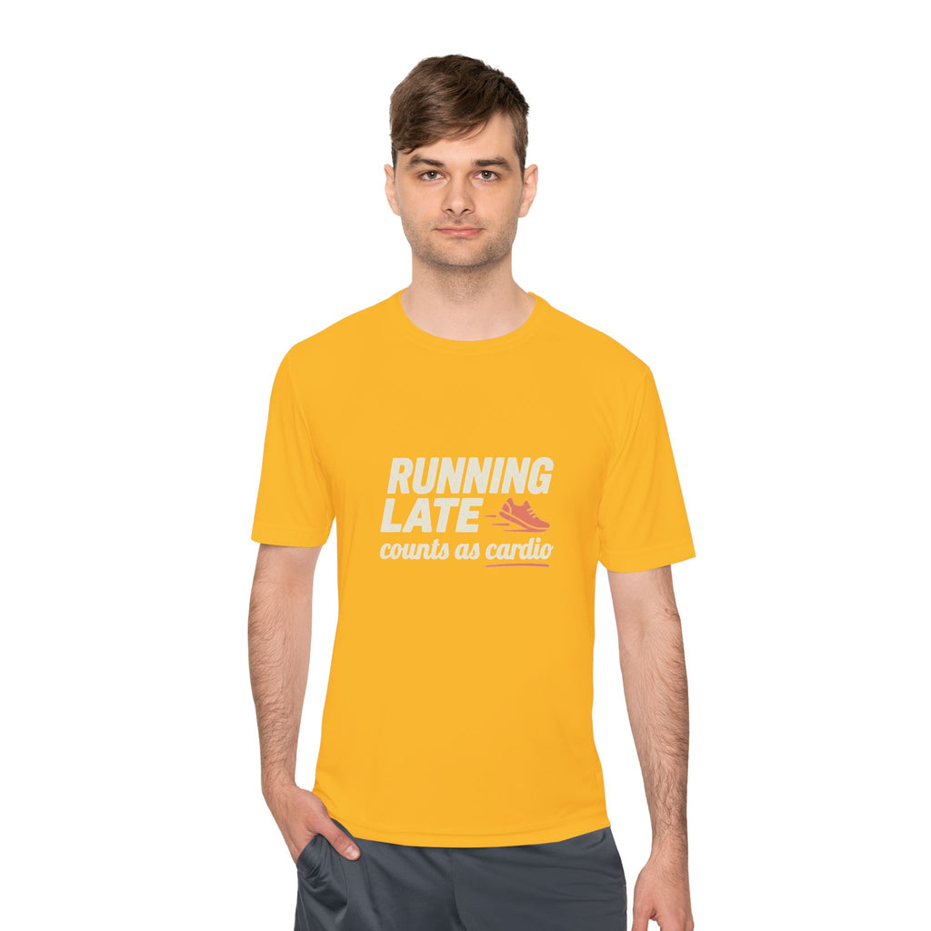 Running Late Counts as Cardio Unisex Moisture Wicking Tee