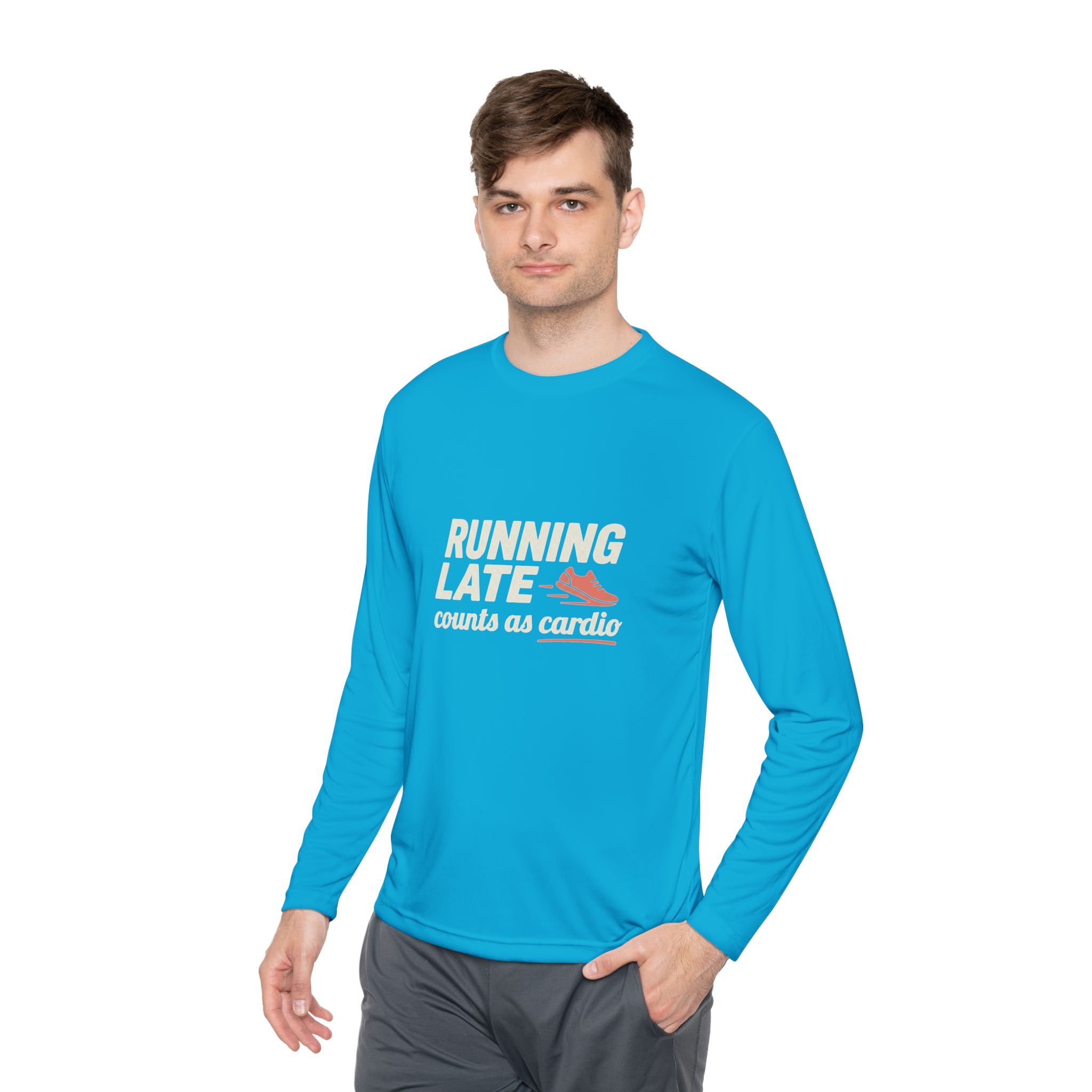 Running Late Counts as Cardio Unisex Lightweight Long Sleeve Tee