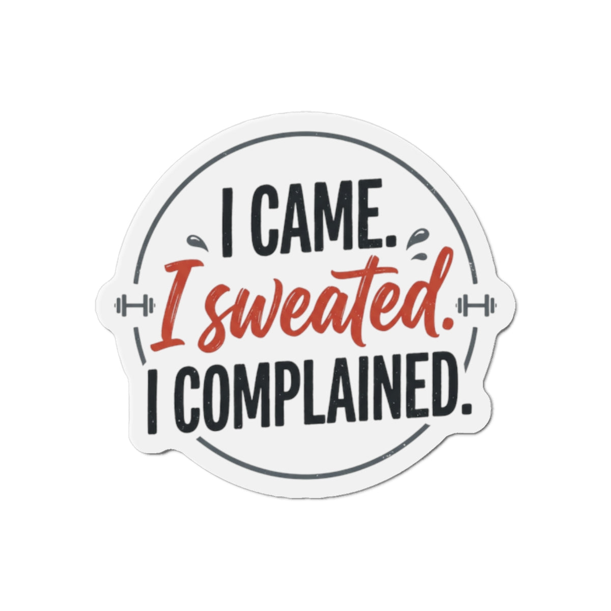 I Came I Sweated I Complained Die-Cut Magnets